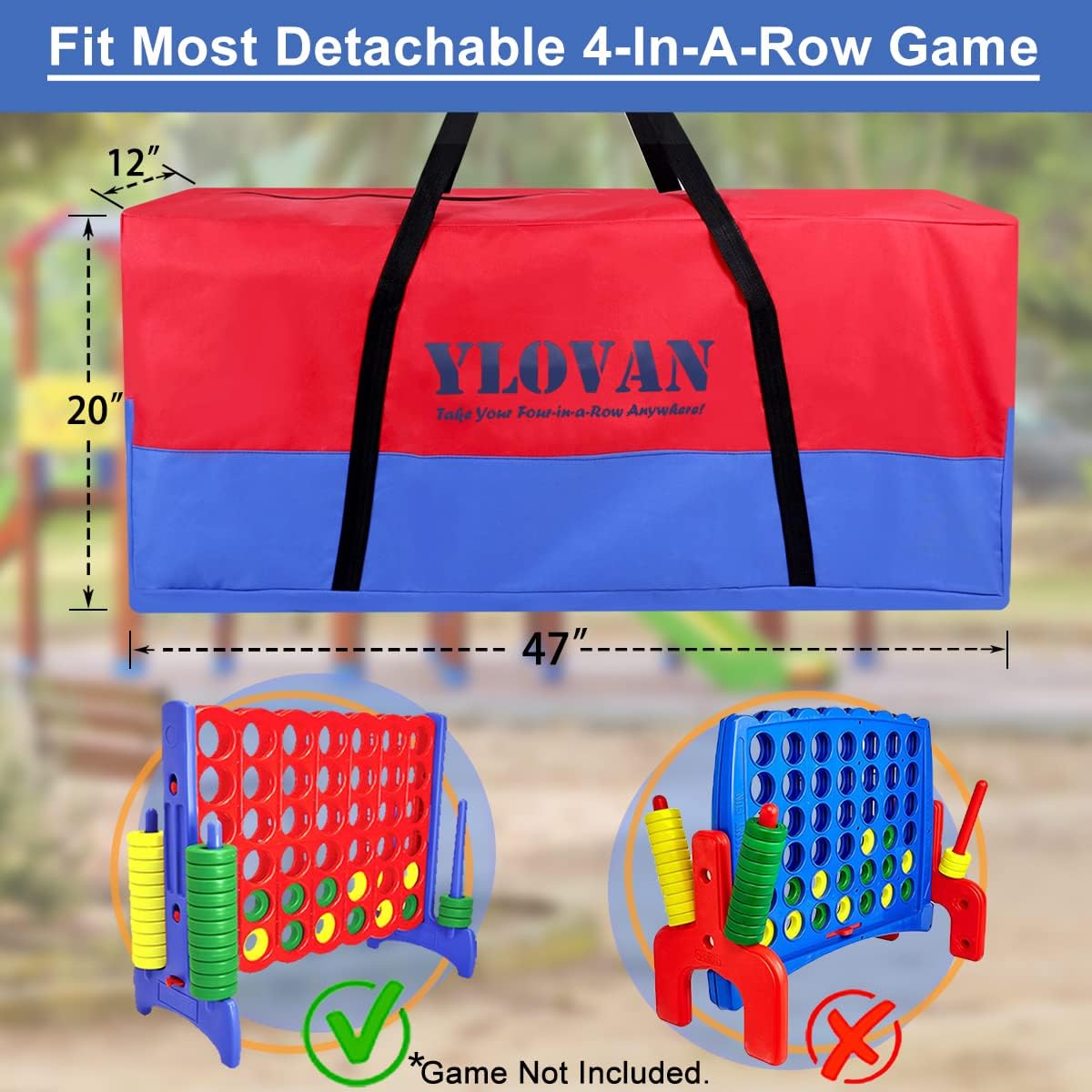 Giant Game Carry Storage Bag for Connect Jumbo 4 in A Row Big Outdoor Large