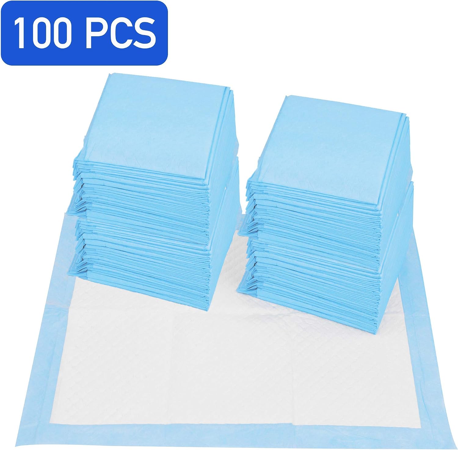(100 Pads) CalPalmy Ultra Absorbency Pet Toilet Training Pads 18" x 13" Moisture Locking Technology Turns Liquid into Gel - Perfect for Rabbits and