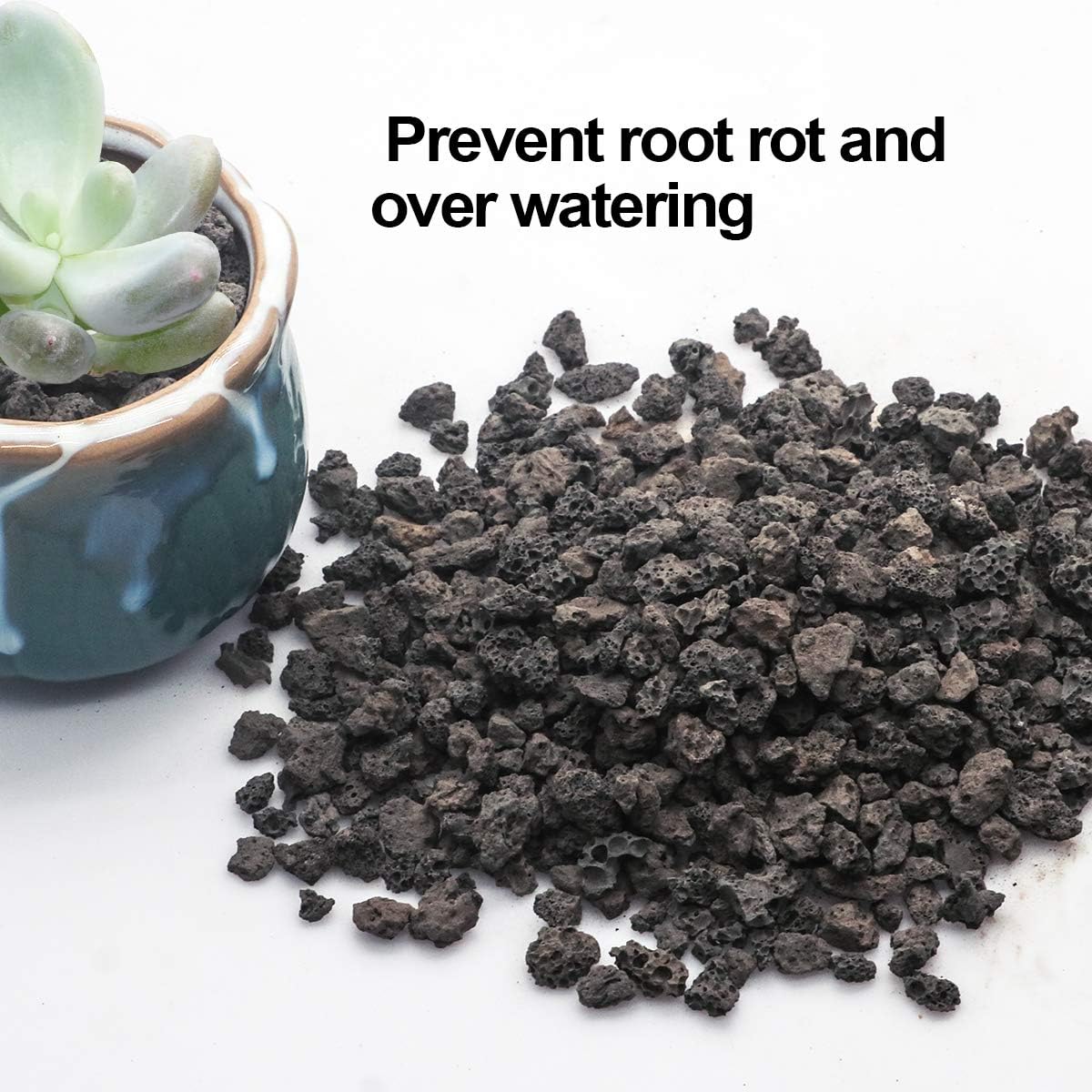 Mix Horticultural Lava Pebbles Pumice Potting Soil Amendment Succulent Cactus Bonsai Gritty Rock Decorative Gravel Plant Drainage Volcanic Rock for Terrarium Fairy Gardening Top Dressing 2.2lb