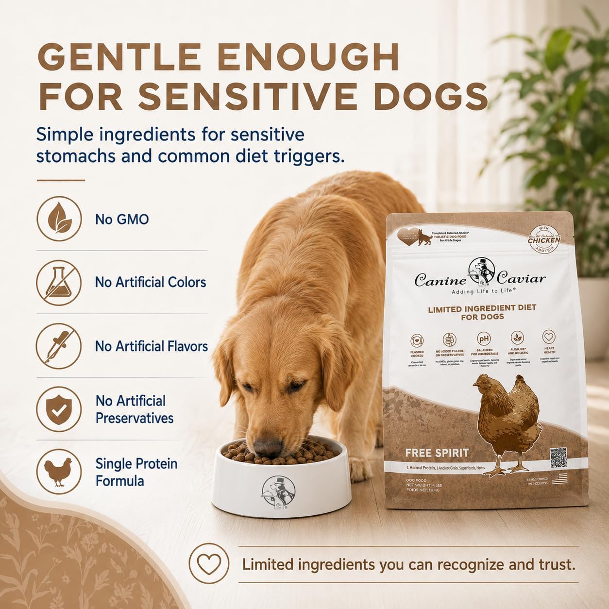 Canine Caviar - Open Range: Water Buffalo & Chickpea Alkaline Dry Dog Food, Limited Ingredients, Gluten-Free, Based on Science & Research, Veterinary Alternative Diet (22 Pound Bag)