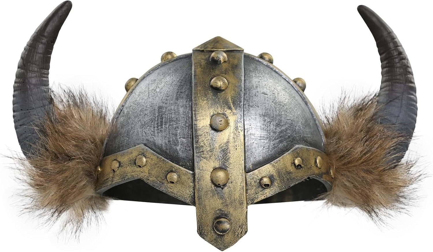 Fun Costumes Women's Horned Viking Faux Fur Trimmed Helmet