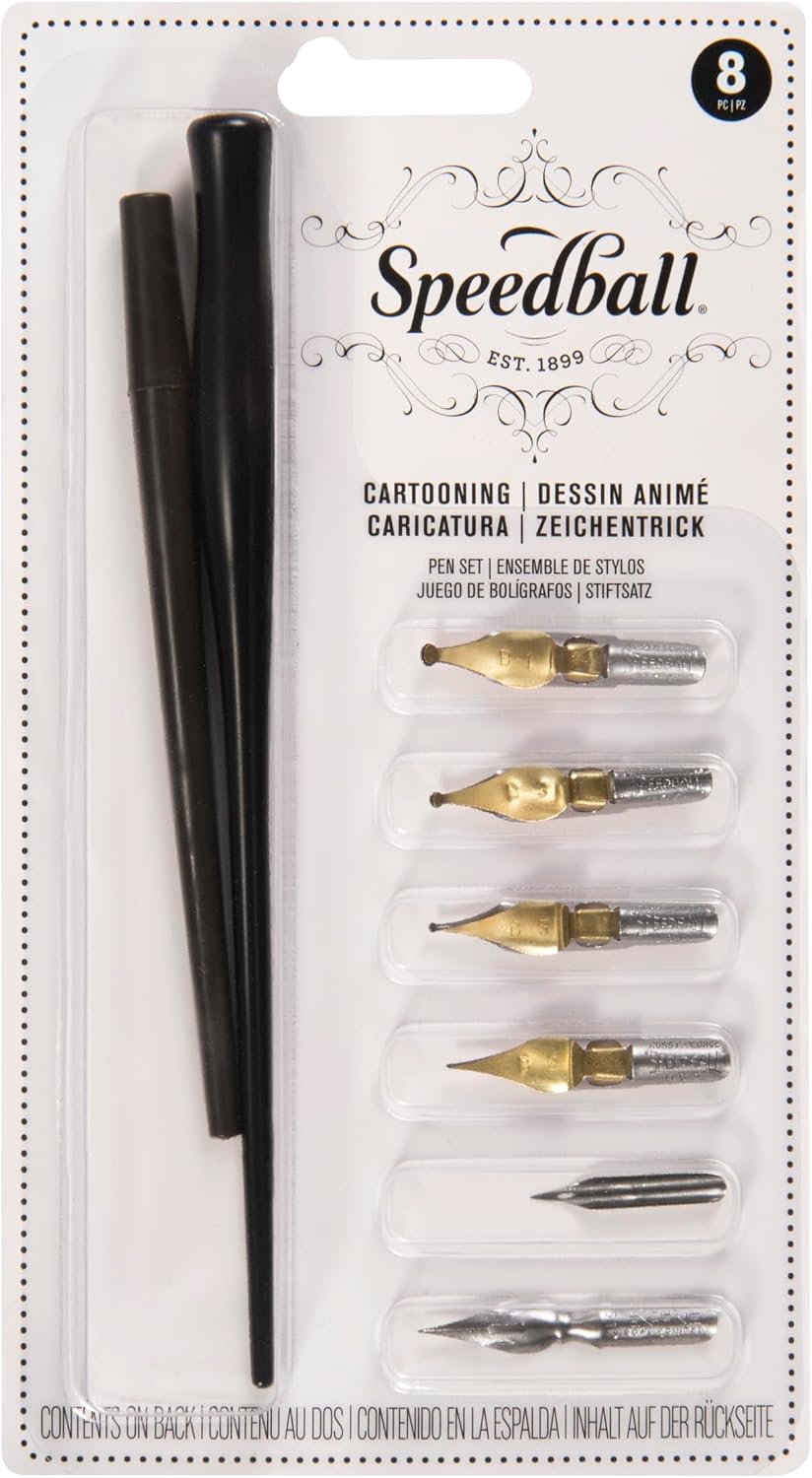 Speedball C-Series Lettering Pen Set, Left-handed - 1 Penholder w/ 6 Nibs