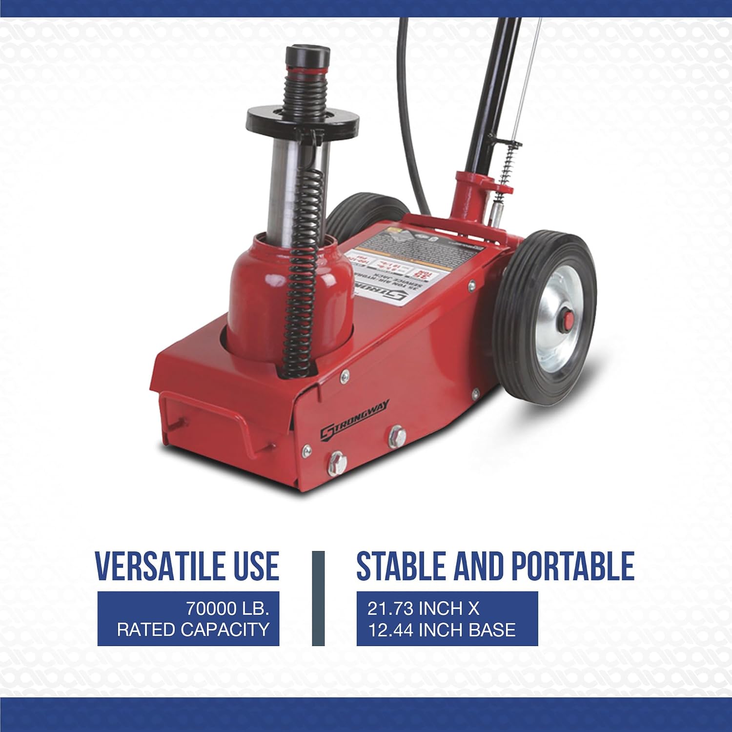 Strongway 22-Ton Quick Lift Air/Hydraulic Service Floor Jack | Controlled vehicle lifting, heavy shop use, stable positioning, professional garage service, durable steel construction