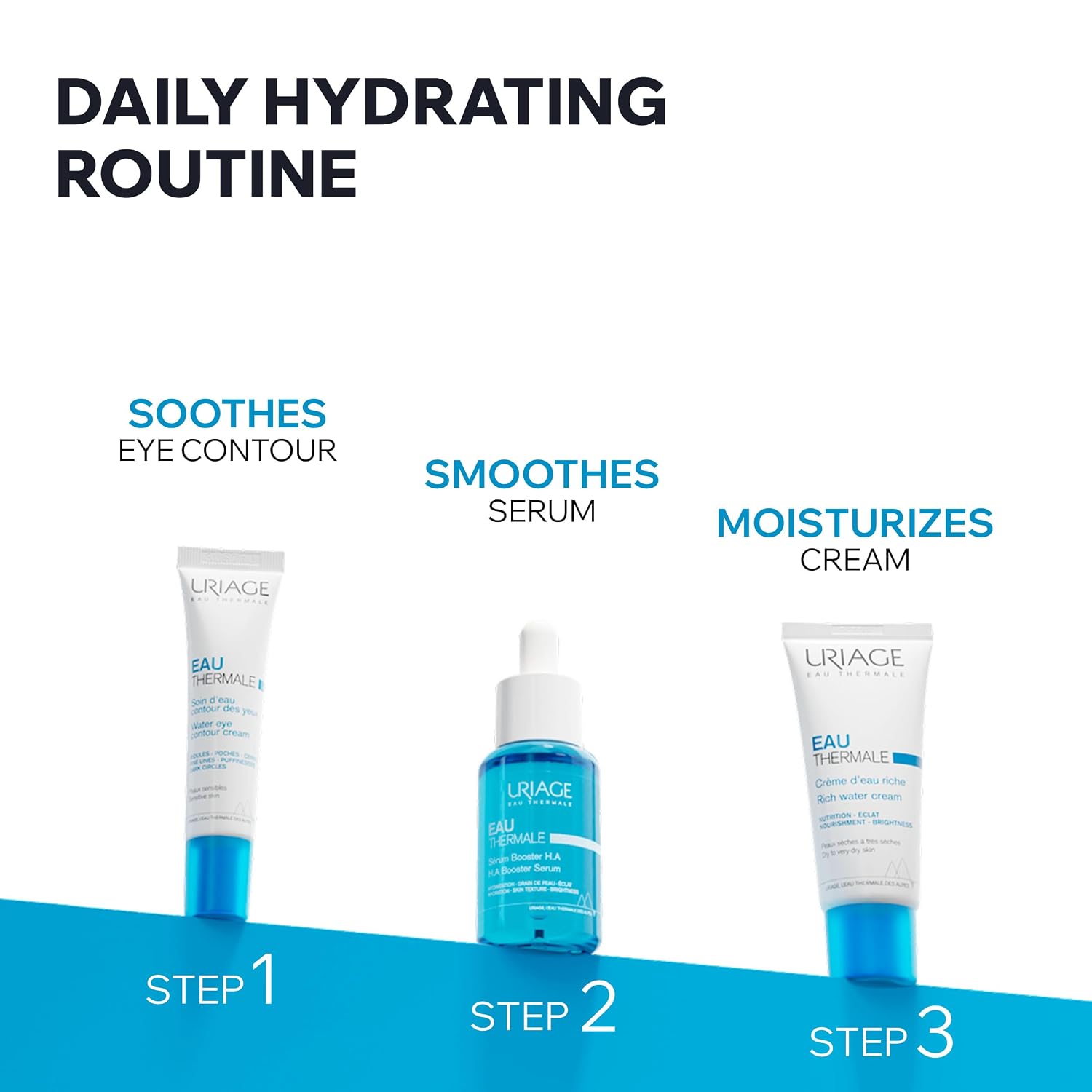 Uriage Eau Thermale Water Cream, Face Moisturizer With Hyaluronic Acid | 24H Hydration, Brightness & Softness