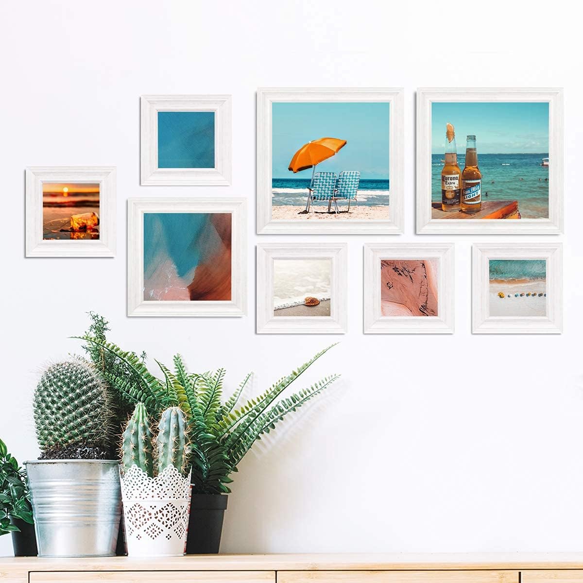 LaVie Home 8x8 Picture Frames (1 Pack, Gold) Square Photo Frame Set with High Definition Glass for Wall Mount & Table Top Display
