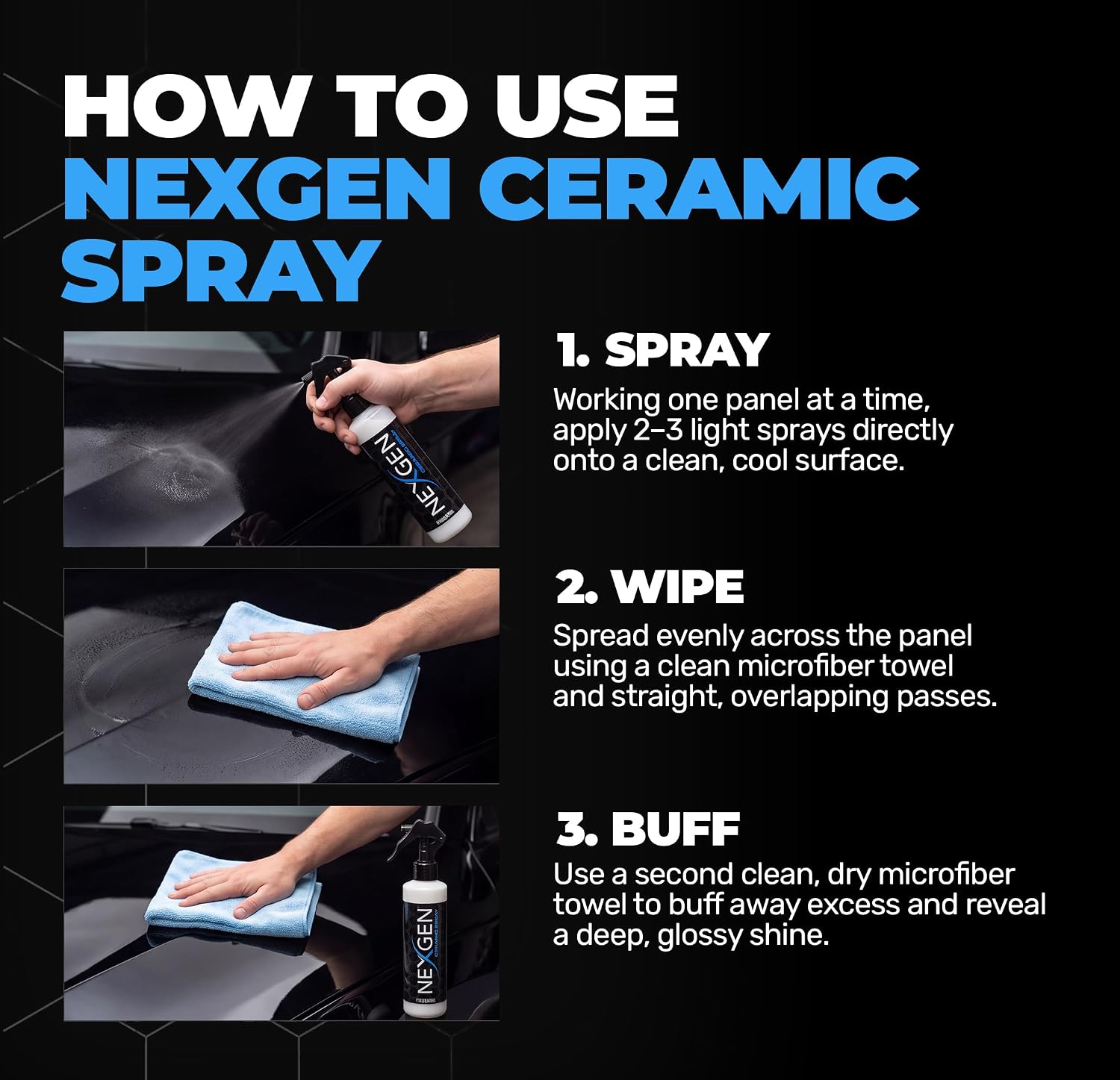 Nexgen Ceramic Spray Silicon Dioxide, Easy to Apply Ceramic Coating Spray for Cars, 16 oz | Professional-Grade Protective Sealant Polish for Cars, RVs
