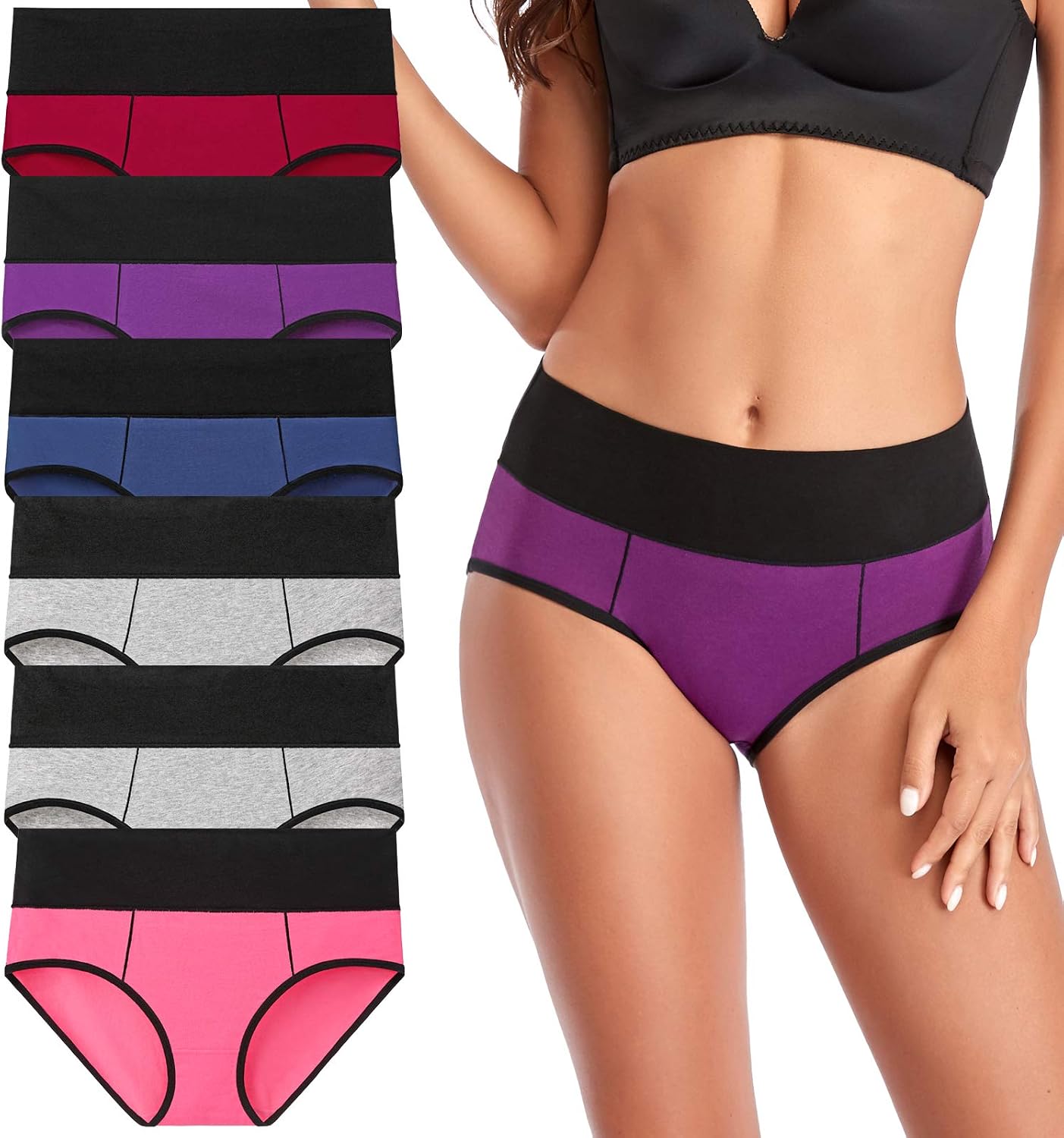 Annenmy Postpartum Underwear Women High Waisted Cotton Underwear Breathable C Section Panties Tummy Control Briefs