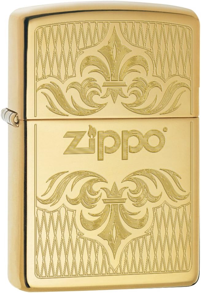 Zippo Lighter: Regal Zippo Design, Engraved - High Polish Brass 79098