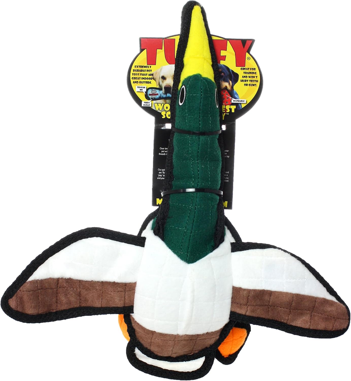TUFFY® : Cow Dog Toy: Ultra Durable Plush Toy with Multiple Layers & Reinforced Seams, Washable and Floats, Original Construction