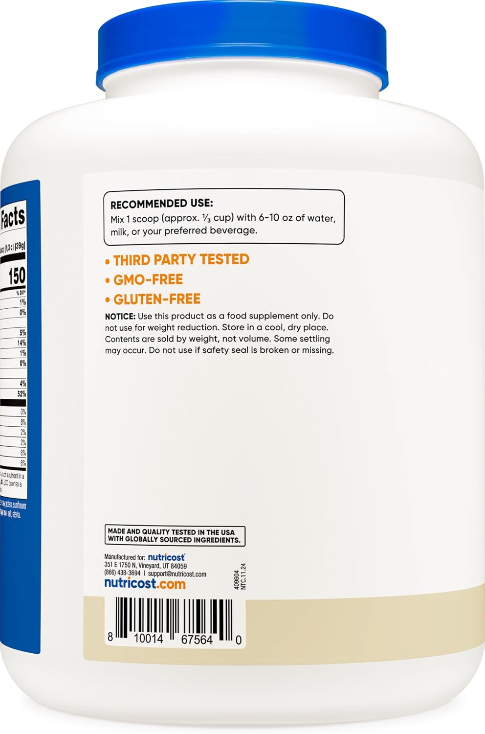 Nutricost Grass-Fed Whey Protein Isolate (Vanilla) 5LBS | GMO-Free, Gluten Free, Natural Flavors