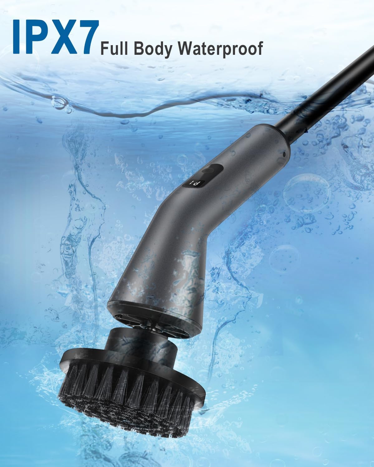Electric Spin Scrubber, [IPX7 Waterproof] Bathroom Scrubber Electric | 7 Brush Heads, 2 Speed