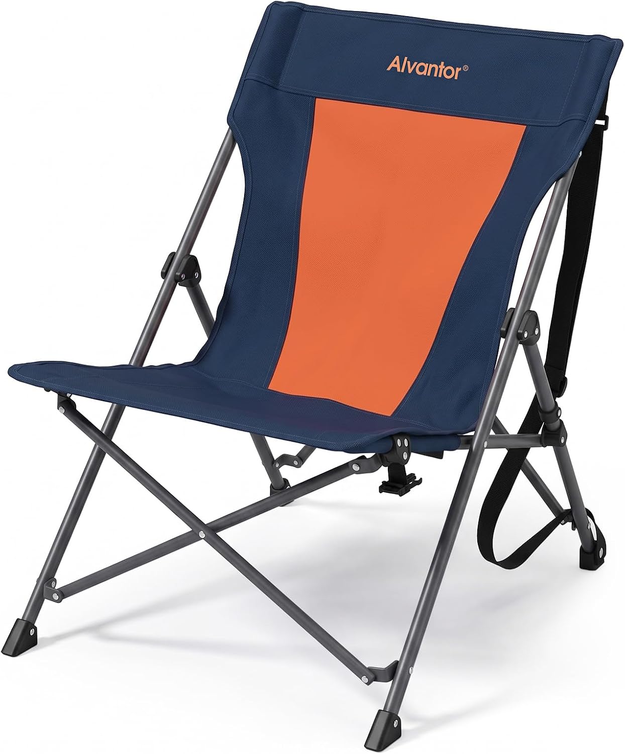 Alvantor® Camping Chair, Full Mesh Folding Beach Chair Breathable High Back Portable Lawn Chair for Outdoor, Armrest, Cup Holder, Easy Use Seat for Travel, Fishing, Pinic, Sports Event, 24"x31"x38"