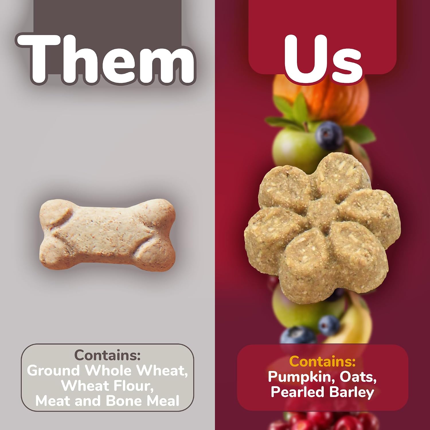 Fruitables Baked Dog Treats, Low Calorie Treats, Pumpkin & Banana, 7oz | Healthy Dog Treats, Training Treats, Crunchy Dog Biscuits, Limited Ingredient Recipe, Healthy Puppy Snacks, Made in USA