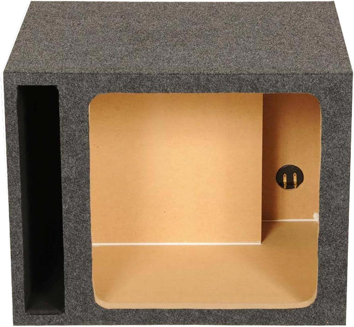 QPower QBOMB Single 12-Inch Speaker Box – Side-Ported Design with Black Bed Liner – Compatible with Kicker L7 Subwoofer