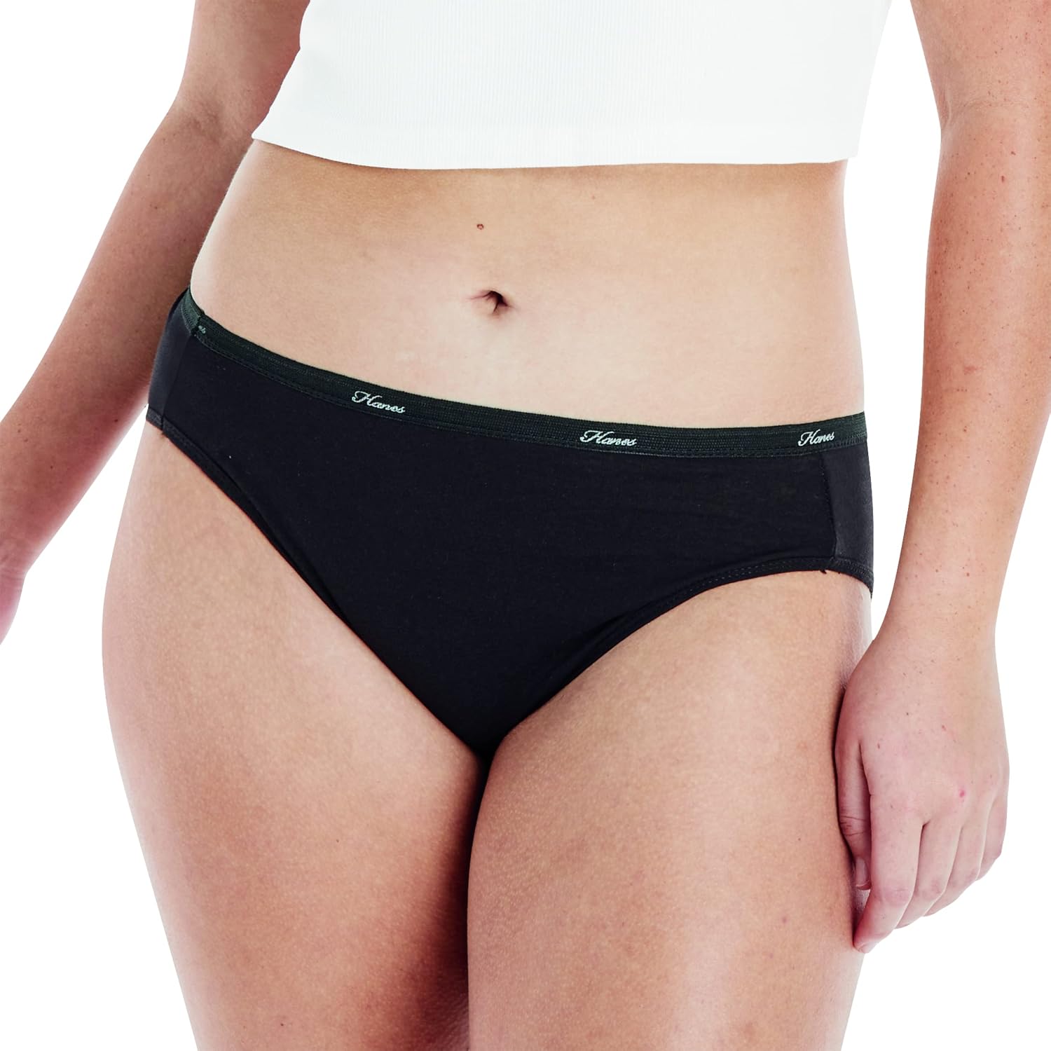 Hanes women's Hi-Cut Panties Pack, Lightweight Cotton Hi-Cuts, 6-Pack (Retired, Colors May Vary)