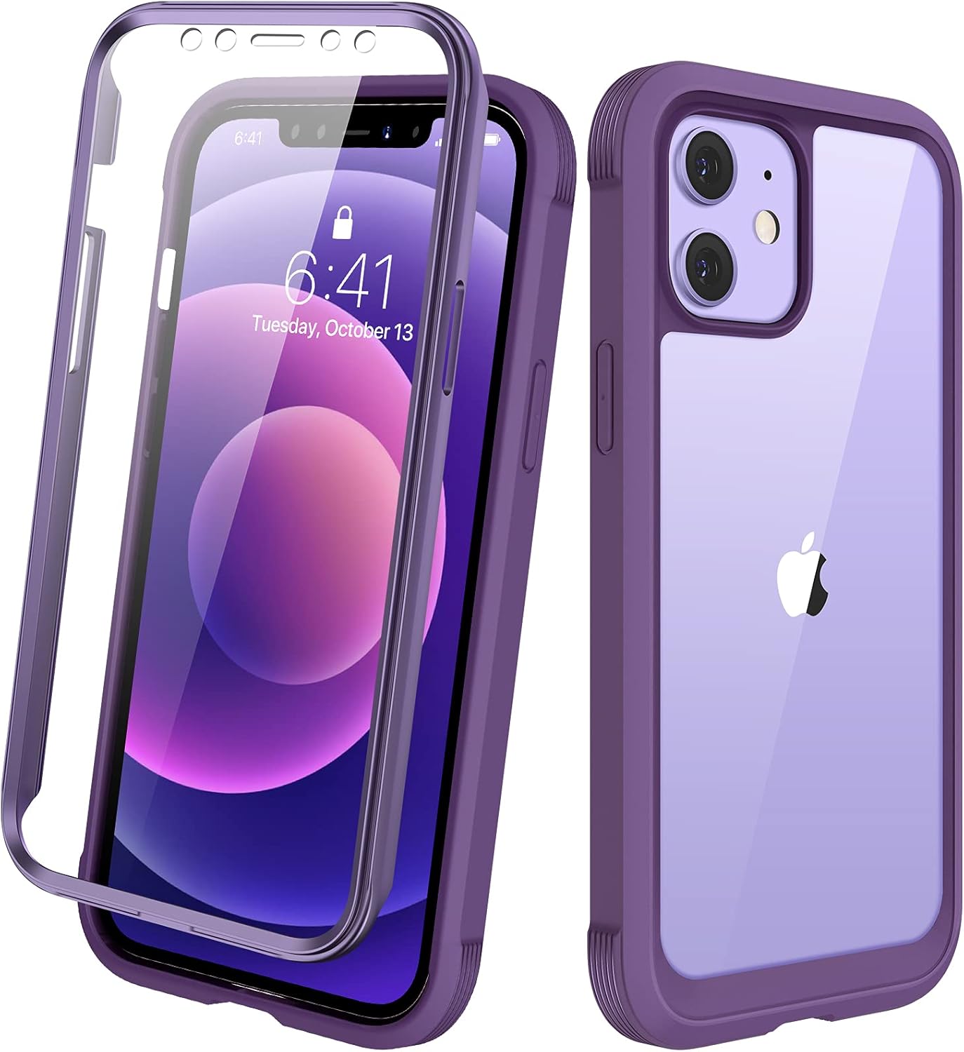 Diaclara Designed for iPhone 12 Mini Case, Full Body Rugged with Built-in Touch Sensitive Anti-Scratch Screen Protector