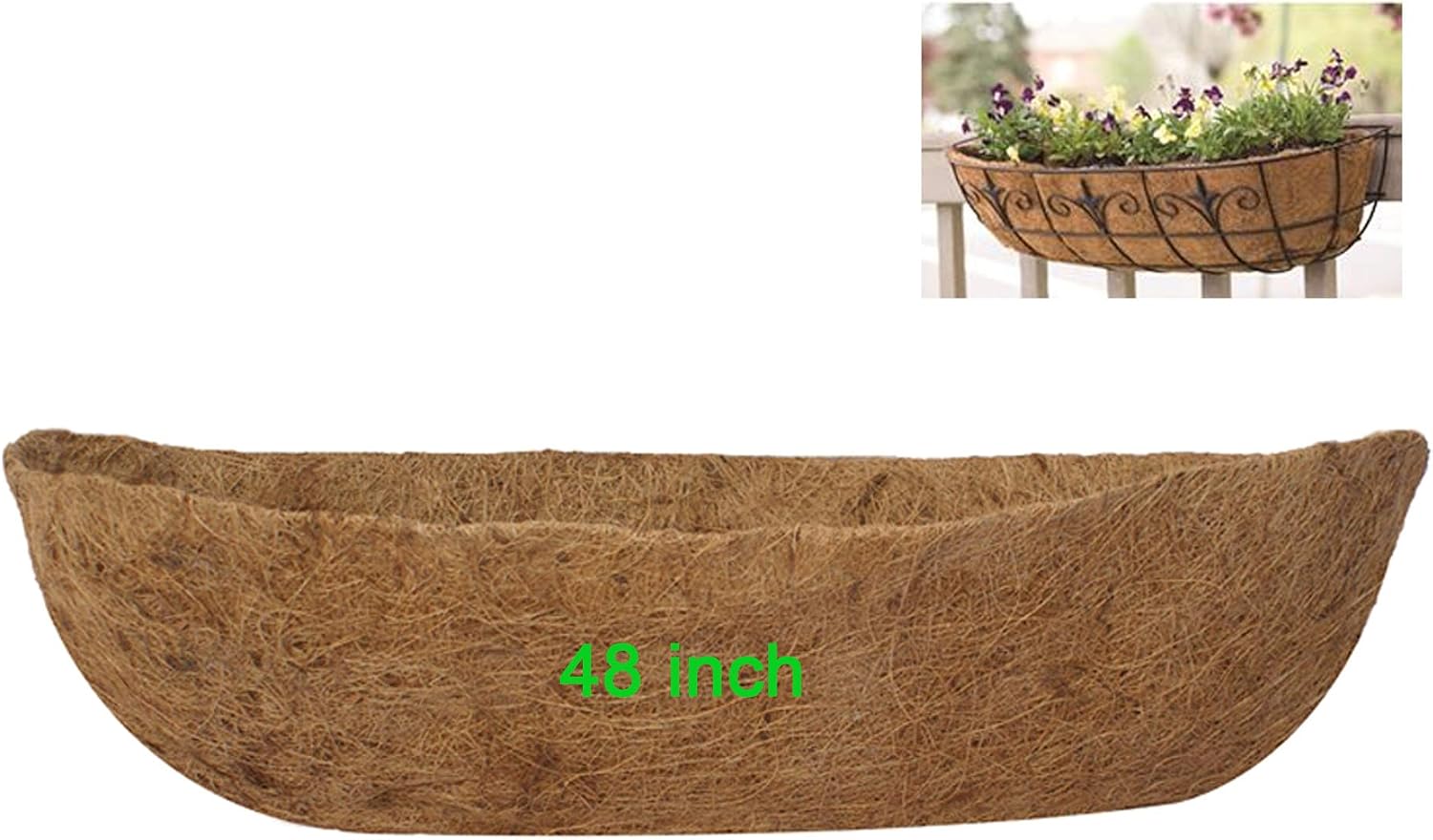 24 Inch Coconut Liners for Planters,Horse Trough Coco Liners for Window Box/Hanging Trough Planter