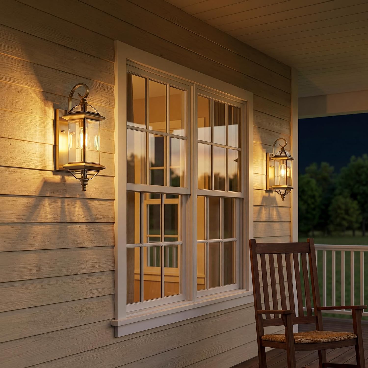 Solid Copper Outdoor Wall Light, 18.5" Oil Rubbed Bronze Porch Lantern with Clear Beveled Glass, Exterior Wall Sconce for Front Door, Garage