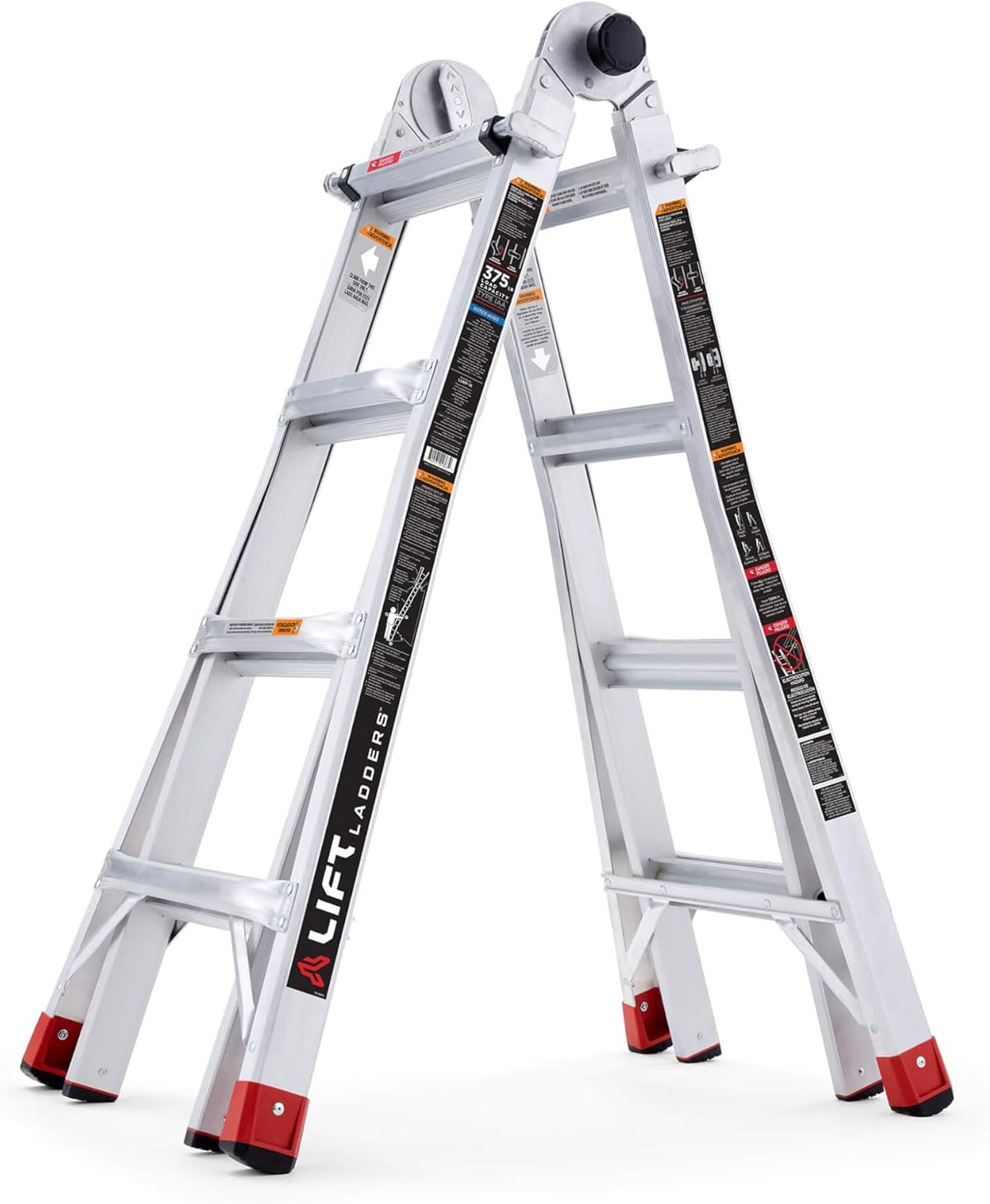 Lift Ladders 18-Ft Multi-Position Aluminum Ladder, 5-in-1, 300 lb. Capacity