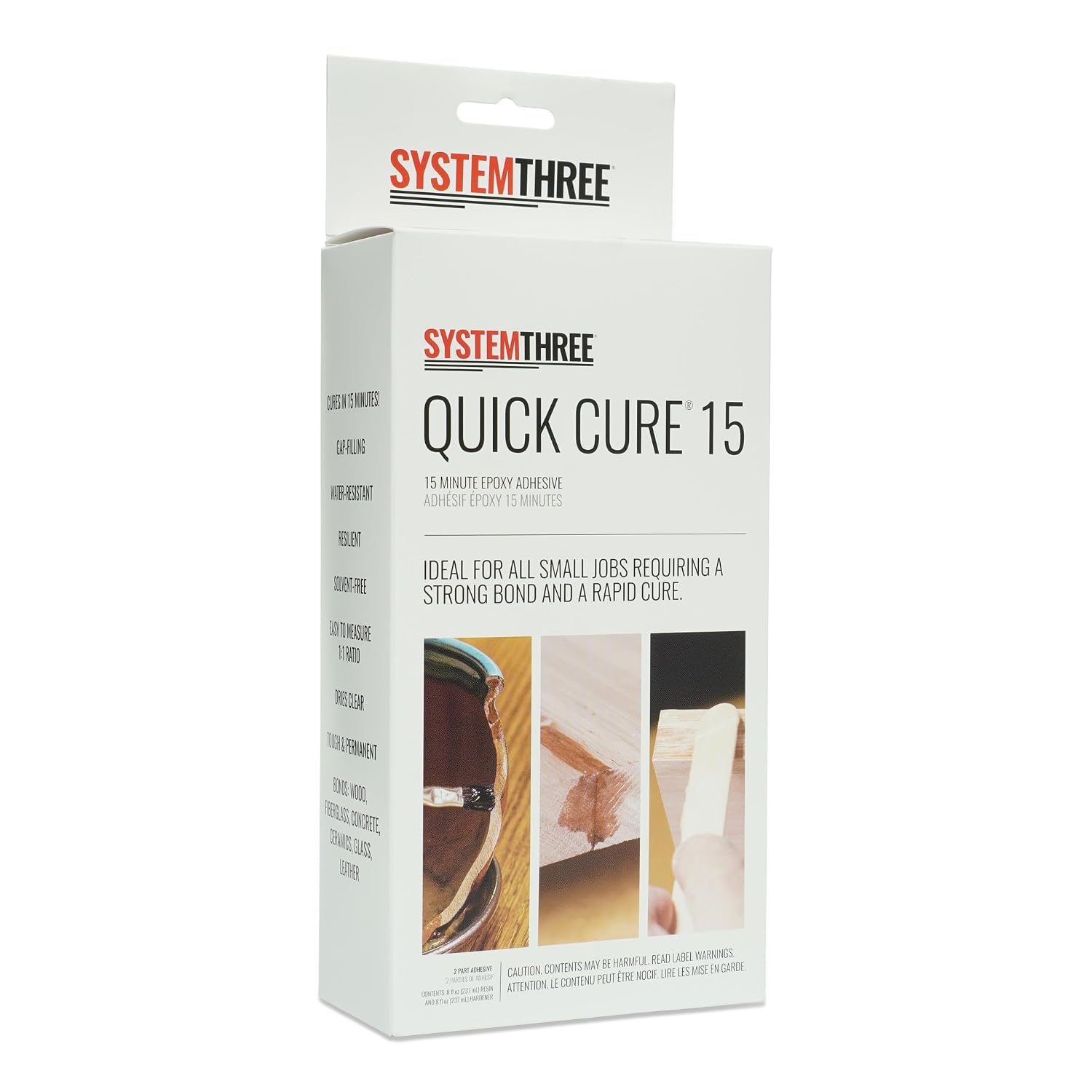 System Three Quick Cure 15 Epoxy Adhesive, 1 Pt Bottle Kit, Amber