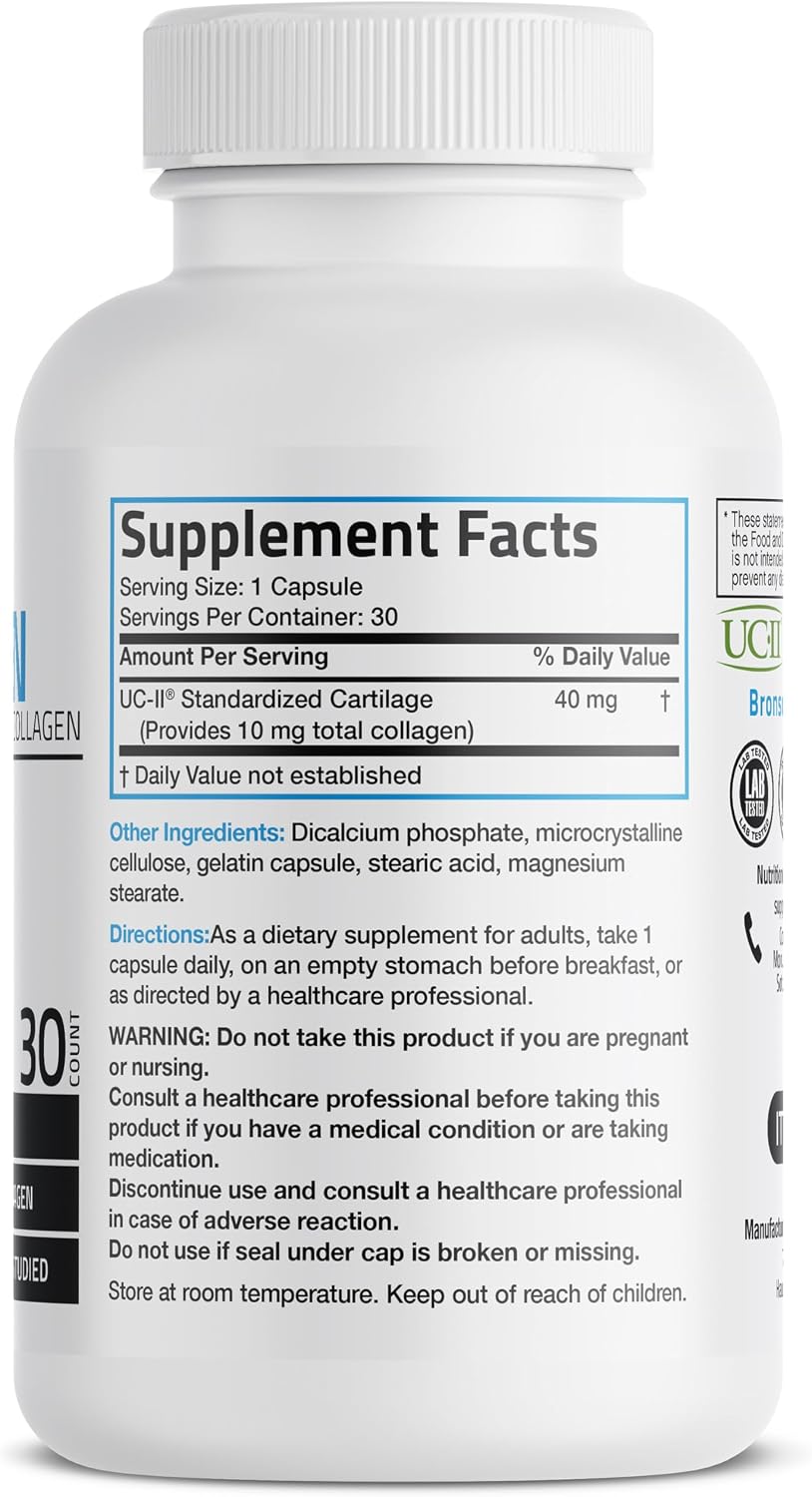 Bronson UC-II Type II Collagen with Undenatured Type 2 Collagen, 30 Capsules