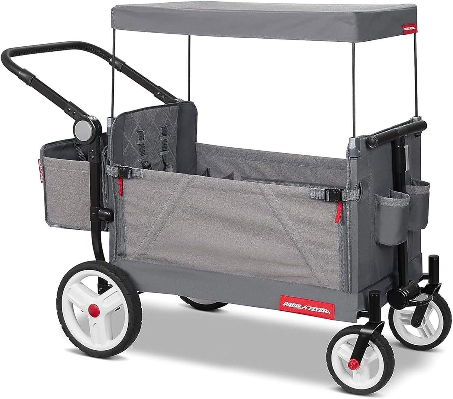 Radio Flyer Odyssey Collapsible Stroll N Wagon with Storage Bag, Light Gray