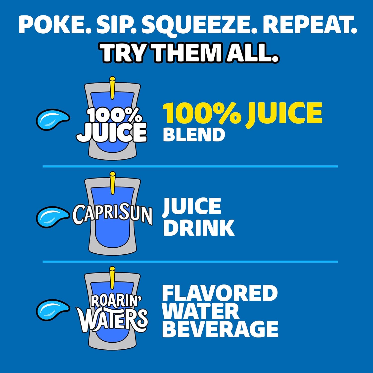 Capri Sun 100% Juice from Concentrate, 10 Pouches Apple Juice, 6 fl oz | for School Lunches and On-the-Go Hydration, All Natural Ingredients, No Artificial Colors, Flavors Or Preservatives