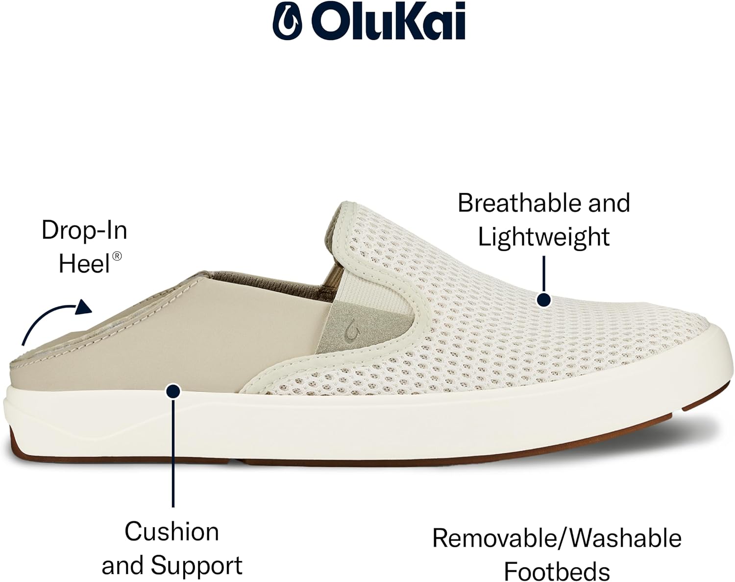 OluKai Lae'ahi Men's Slip On Shoes, Breathable Everyday Sneaker