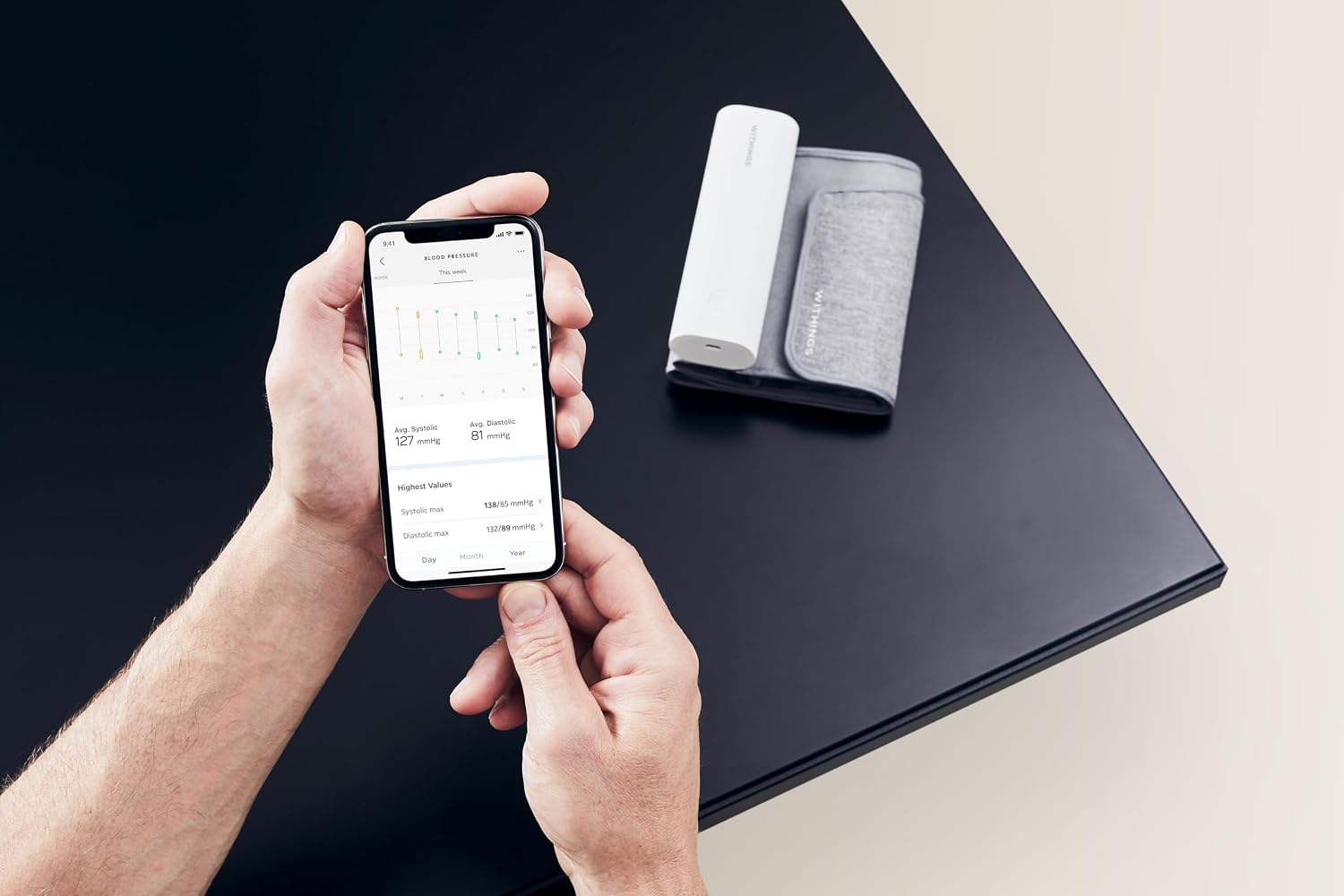 Withings BPM Connect - Digital Blood Pressure Cuff & Heart Rate Monitor - Blood Pressure Machine Arm Cuff, FDA Cleared, FSA/HSA Eligible