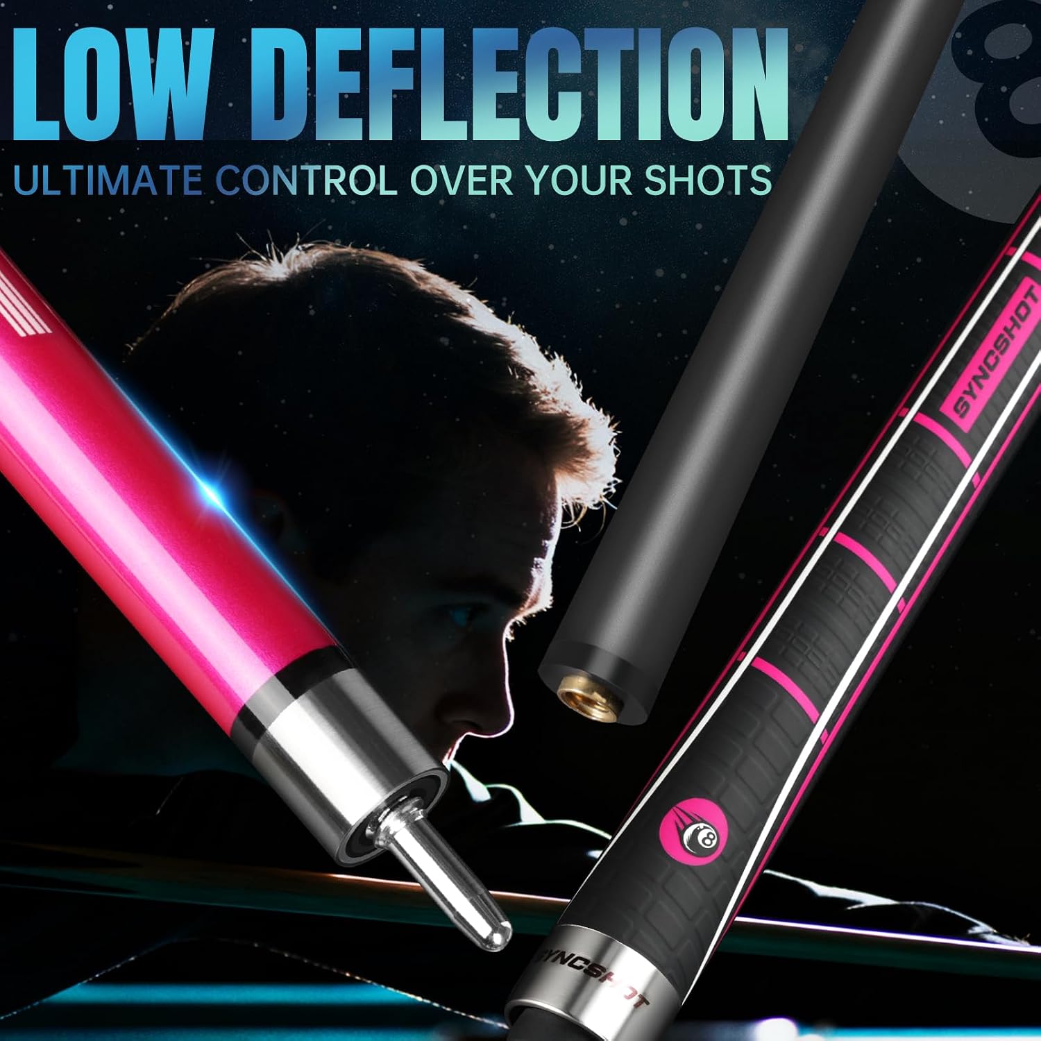 Carbon Fiber Pool Cue Stick 58" Professional Pool Sticks for Adults Full Carbon Technology Tacos De Billiar Low Deflection Billiard Pool Table Cues 3 Colors Available