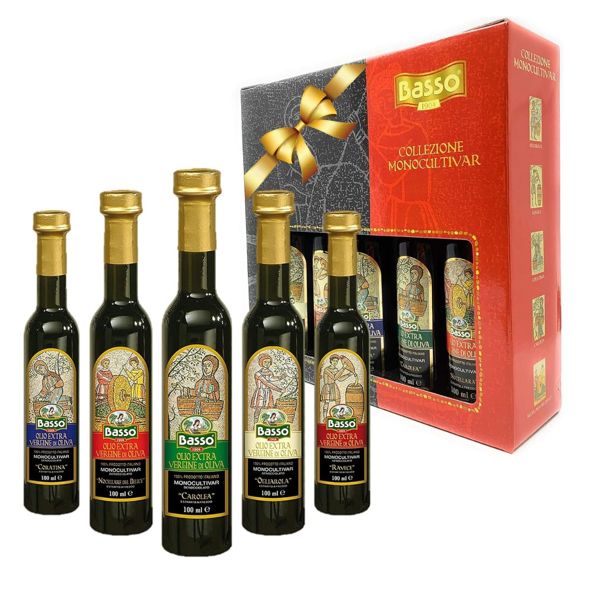 BASSO 1904 Infused Extra Virgin Olive Oil Gift Box Set, 8.5 Fl Oz (250 ml)