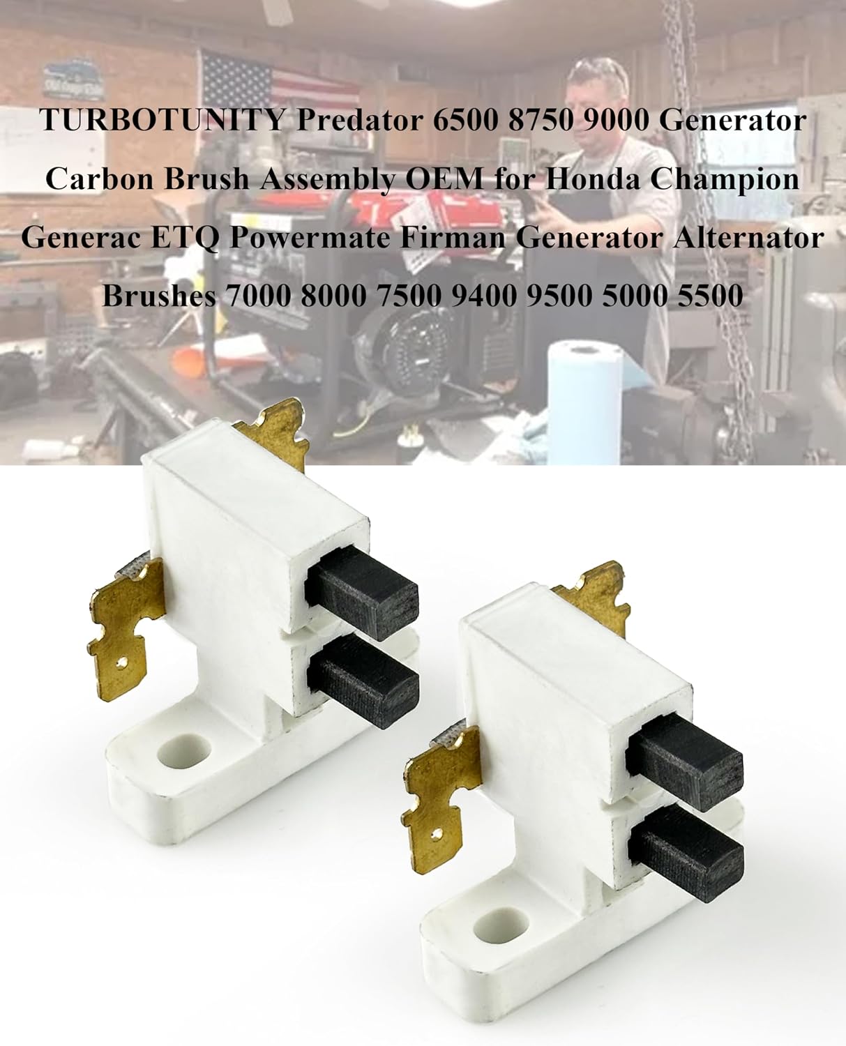 Predator 6500 8750 9000 Generator Carbon Brush Assembly OEM for Honda Champion Generac ETQ Powermate Firman Generator Alternator Brushes 7000 8000