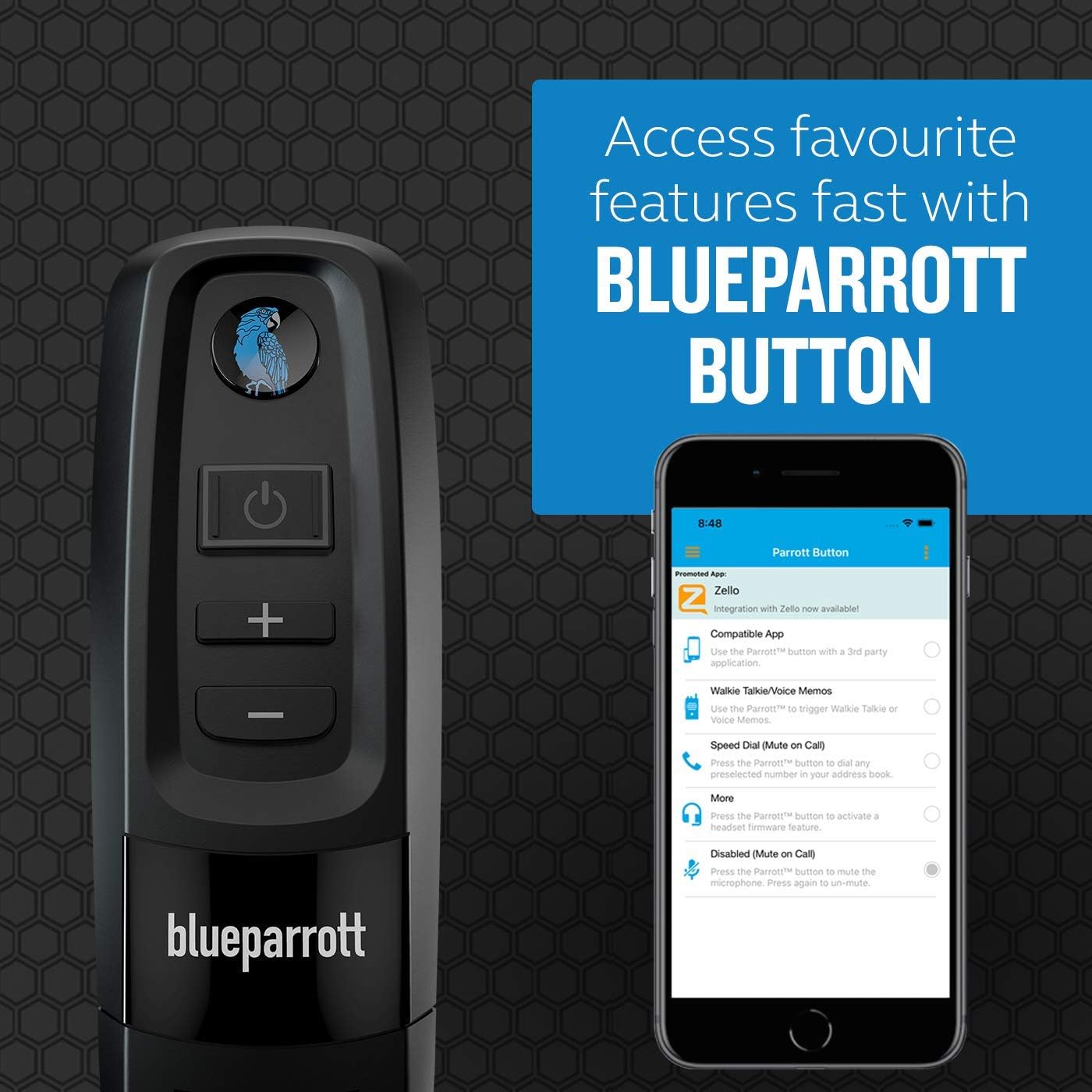 BlueParrott C300-XT MS Noise Cancelling Bluetooth Headset–Hands-Free Wireless Headset Programmed with Access to Microsoft Teams Walkie Talkie