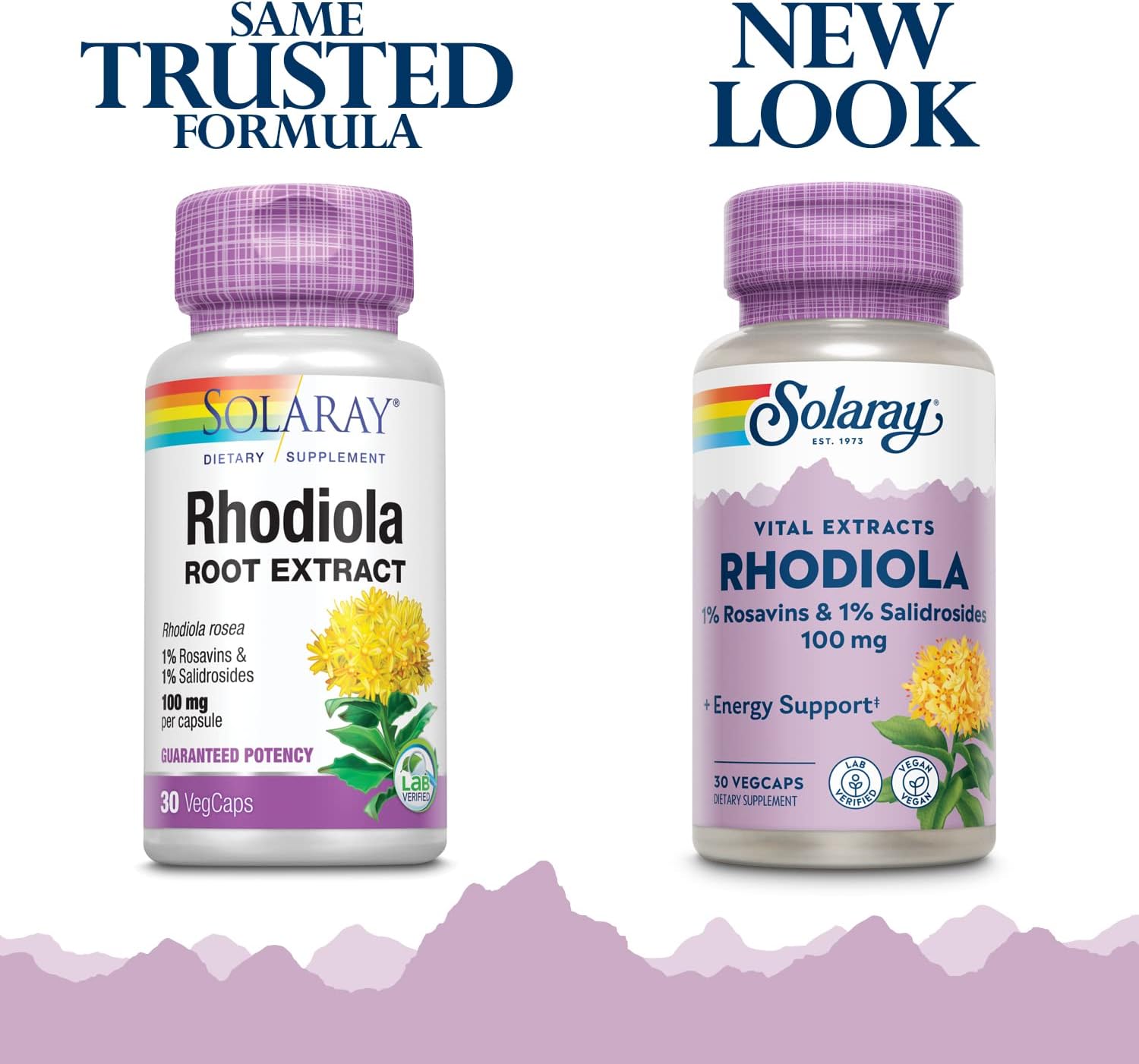 SOLARAY Rhodiola Root Extract 100mg, 1% Salidrosides, 30 VegCaps