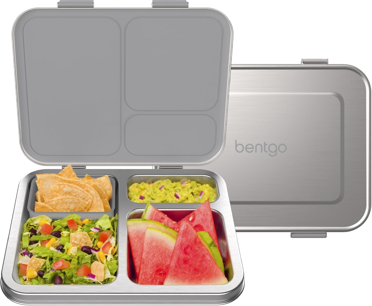 Bentgo Kids Stainless Steel Leak-Resistant Lunch Box, 3 Compartments