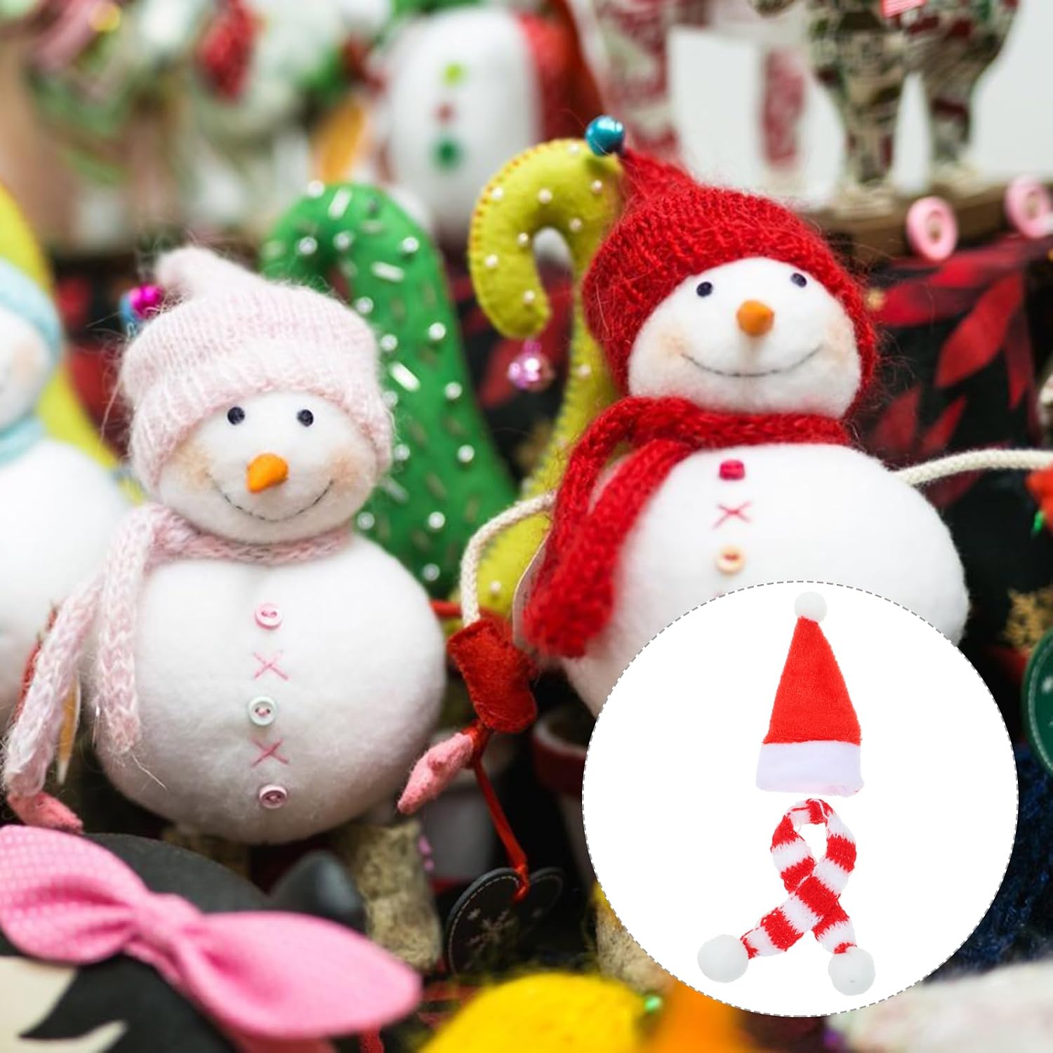 HEALLILY Party Wine Bottle Cork 20pcs Christmas Mini Santa Hats Wine Topper Covers Christmas Wine Bottle Decorations for Xmas Holiday Party (Red and