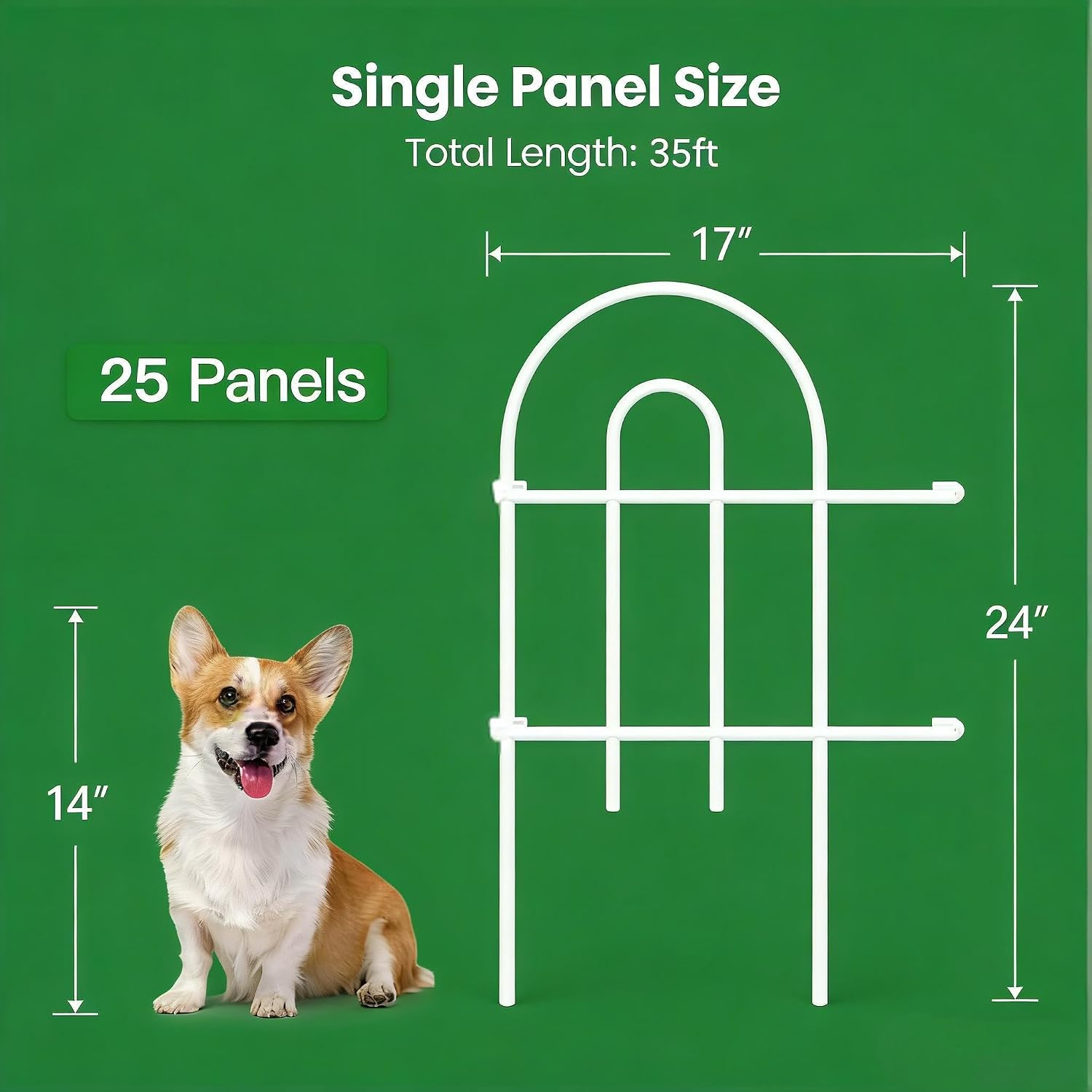 AMAGABELI 10 Panels 17in(H)×10ft(L) Decorative Garden Fences and Borders for Dogs No Dig Rustproof Metal Fence Panels Garden Edging Border Animal Barrier Fencing for Flower Beds Yard Patio Decor Black