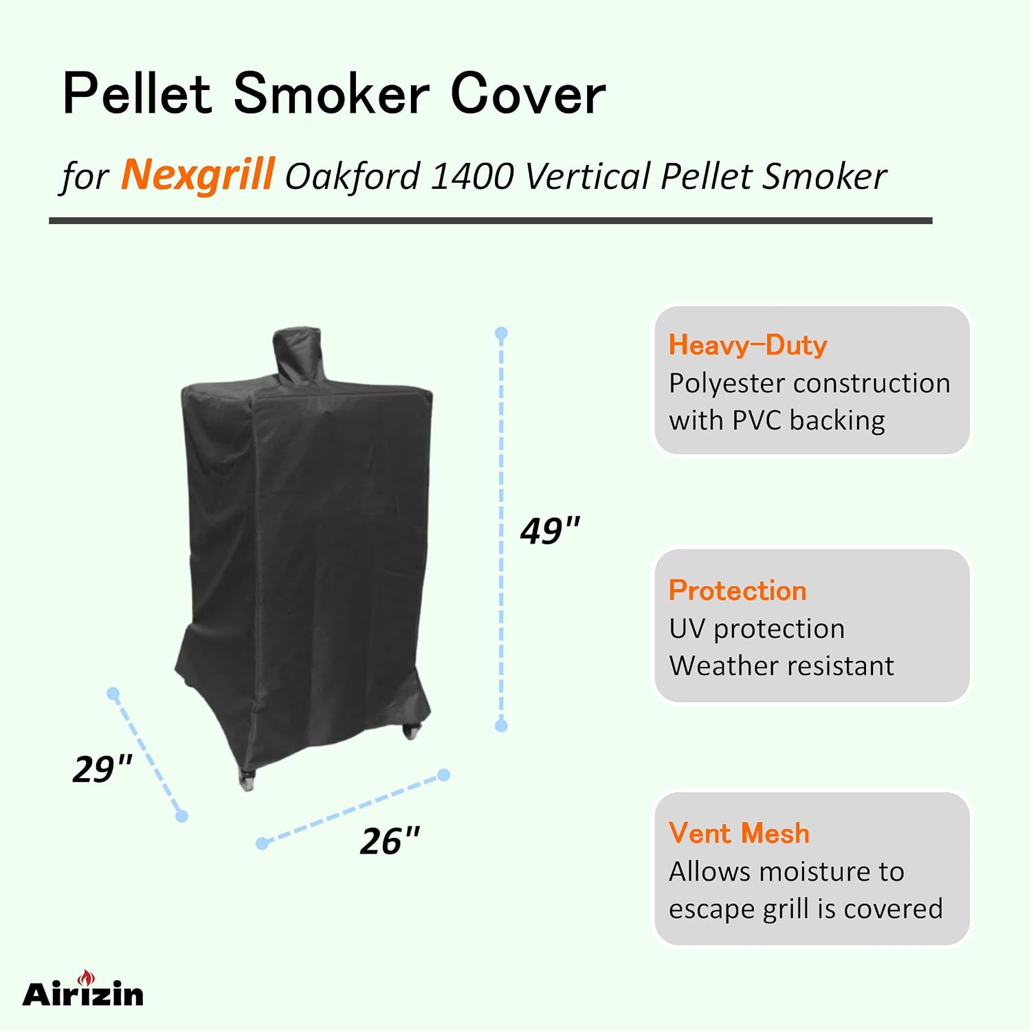Grill Cover Replacement for Nexgrill Oakford 1400 Vertical Pellet Smoker,Oakford 1400 Grill Cover Accessories 700-0013