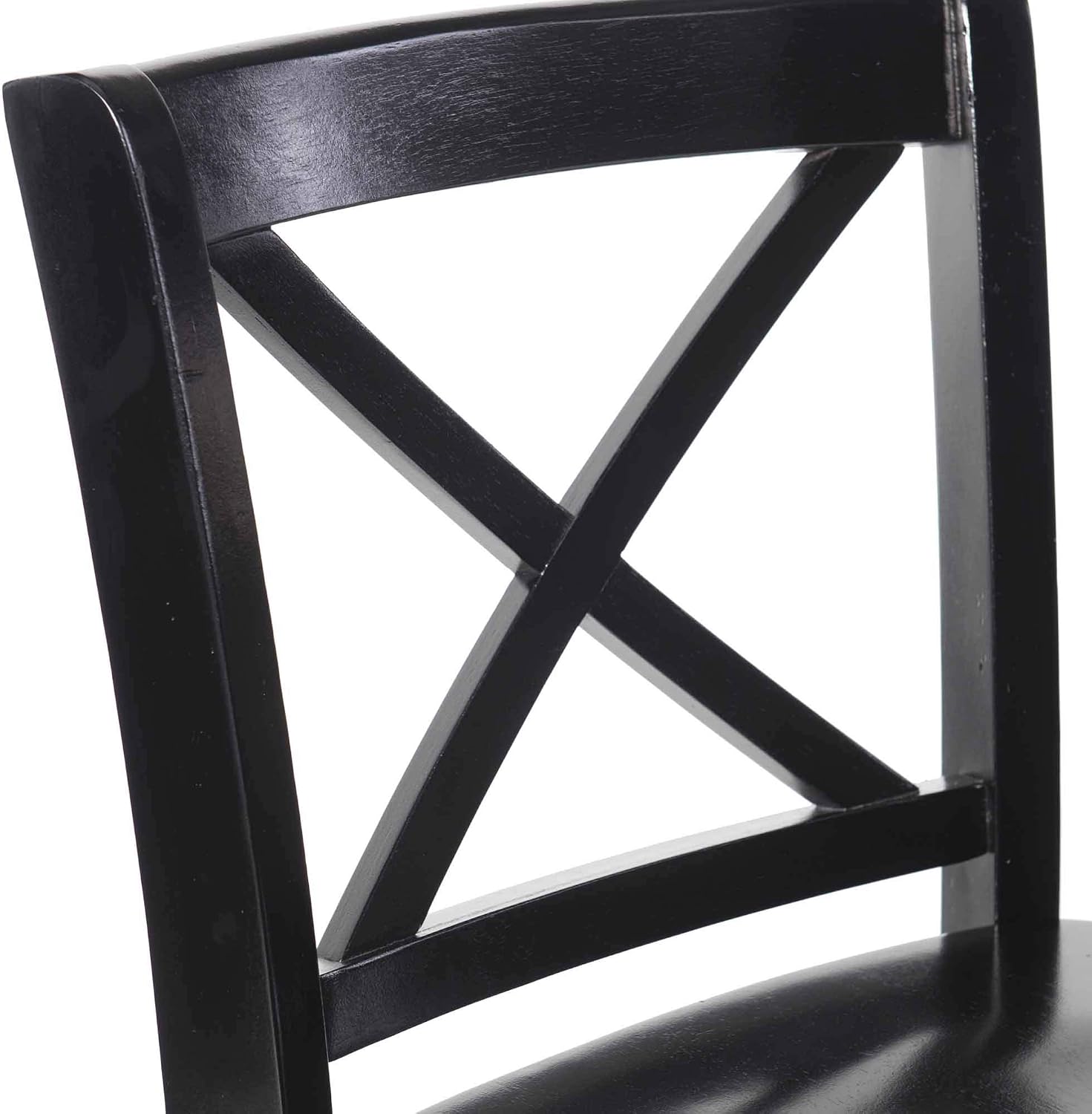 Linon Home Dcor Black X Back Counter Stool, 16" W x 17.91" D x 37.01" H