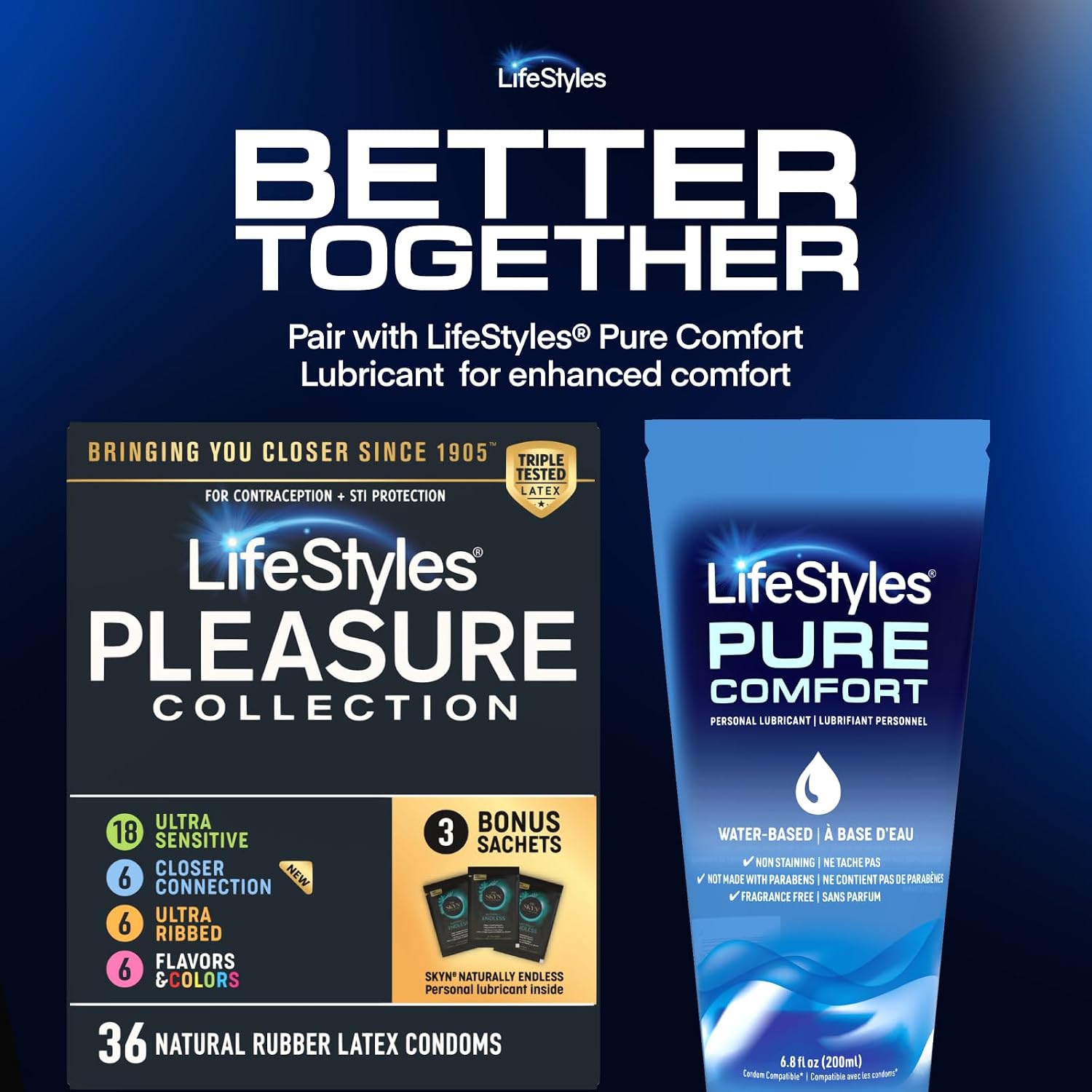 LifeStyles Ultra Sensitive Natural Feeling Lubricated Latex Condoms, 40 Count