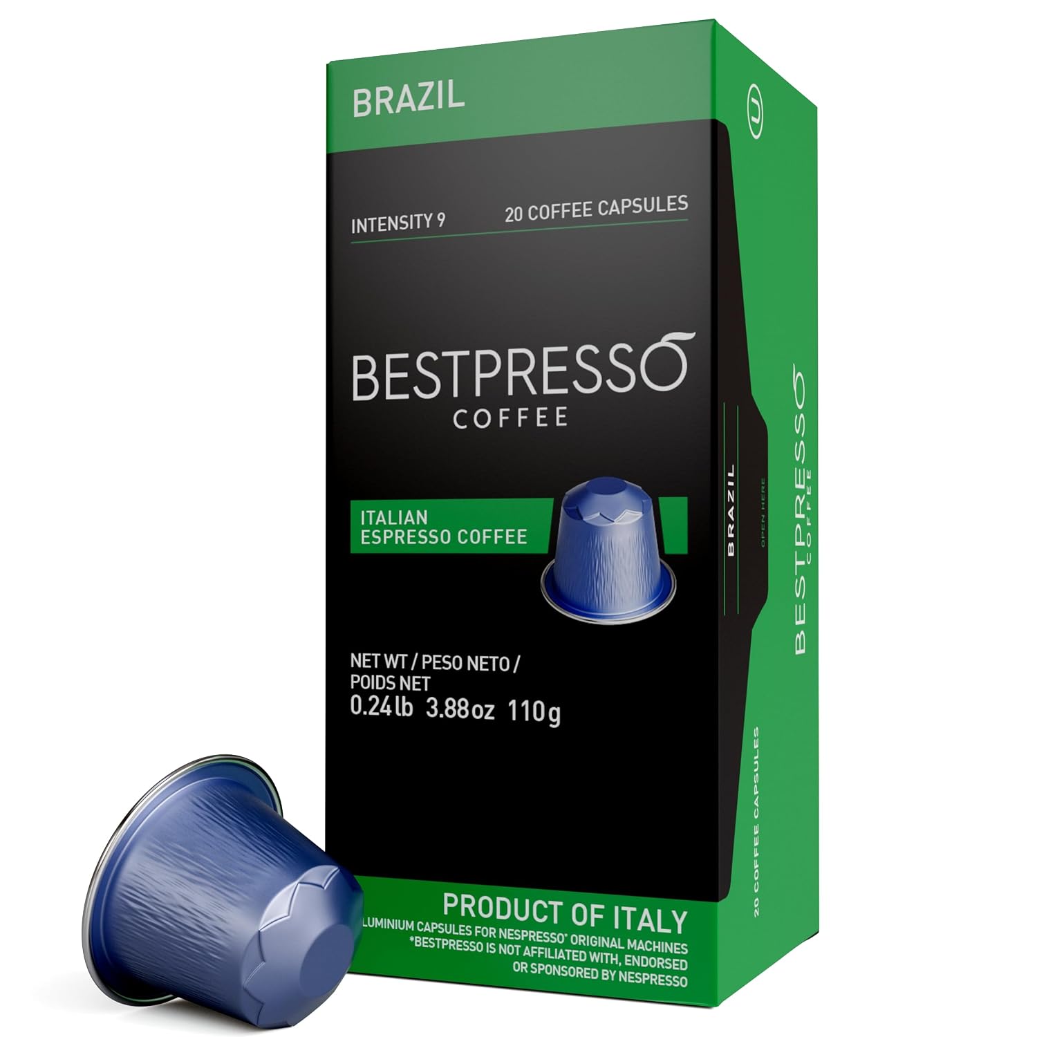 Bestpresso Coffee for Nespresso Original Machine 120 pods Certified Genuine Espresso Flavored Pack Vanilla Pods Compatible with Nespresso Original