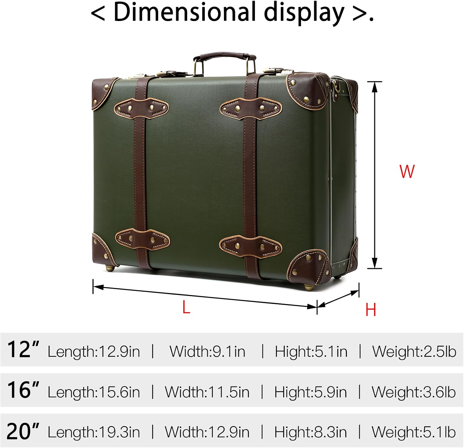 urecity Vintage and Cute Carry-on Overnight Case Non-wheeled Mini Leather Trunk Suitcase with Shoulder Strap