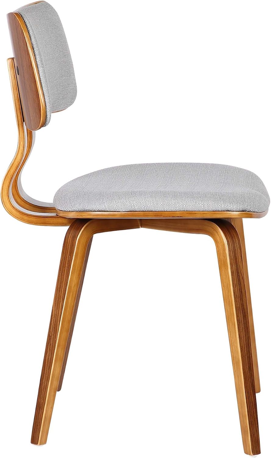 Armen Living Jaguar Dining Chair in Charcoal Fabric and Walnut Wood Finish,Charcoal/Walnut Finish 20D x 18W x 29H in