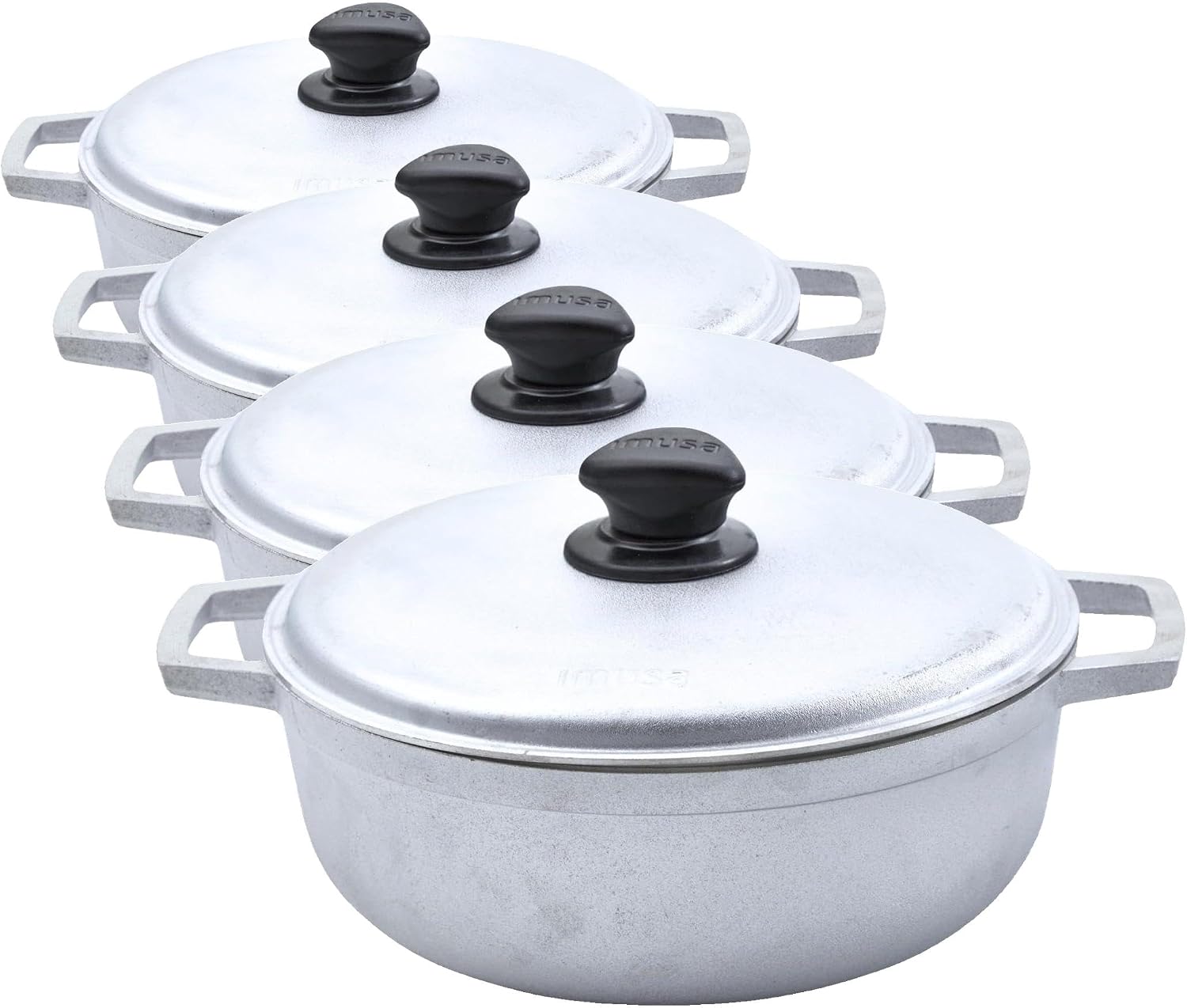 IMUSA USA 11.6Qt Jumbo Traditional Colombian Caldero, 11.6 Quart, Silver | Nonstick Finish, Glass Lid with Easy-Grip Handles, Ideal for Rice and Stews, Great for Family Meals