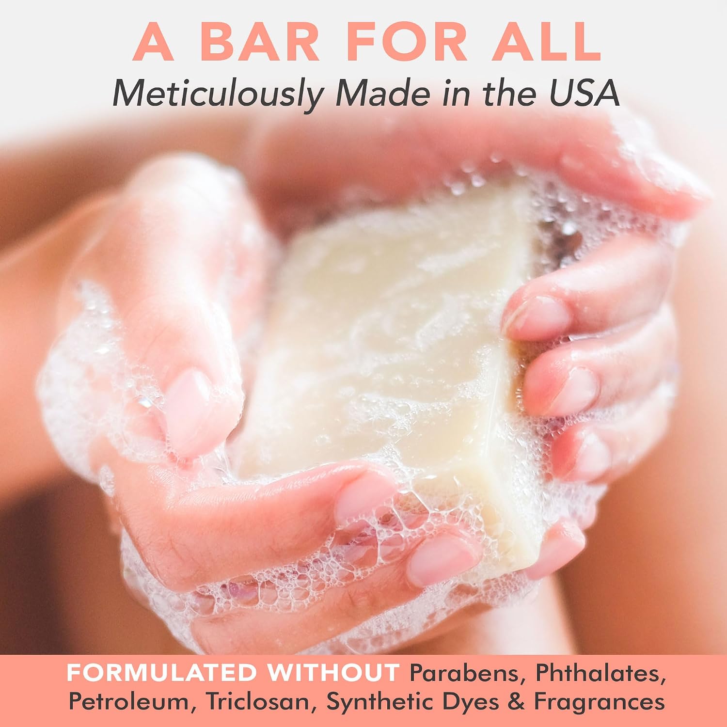 Bar Soap for Shaving - USA Made with Organic & Natural Ingredients | Shave Bar for Women, Vegan Soap with Shea Butter & Coconut Oil