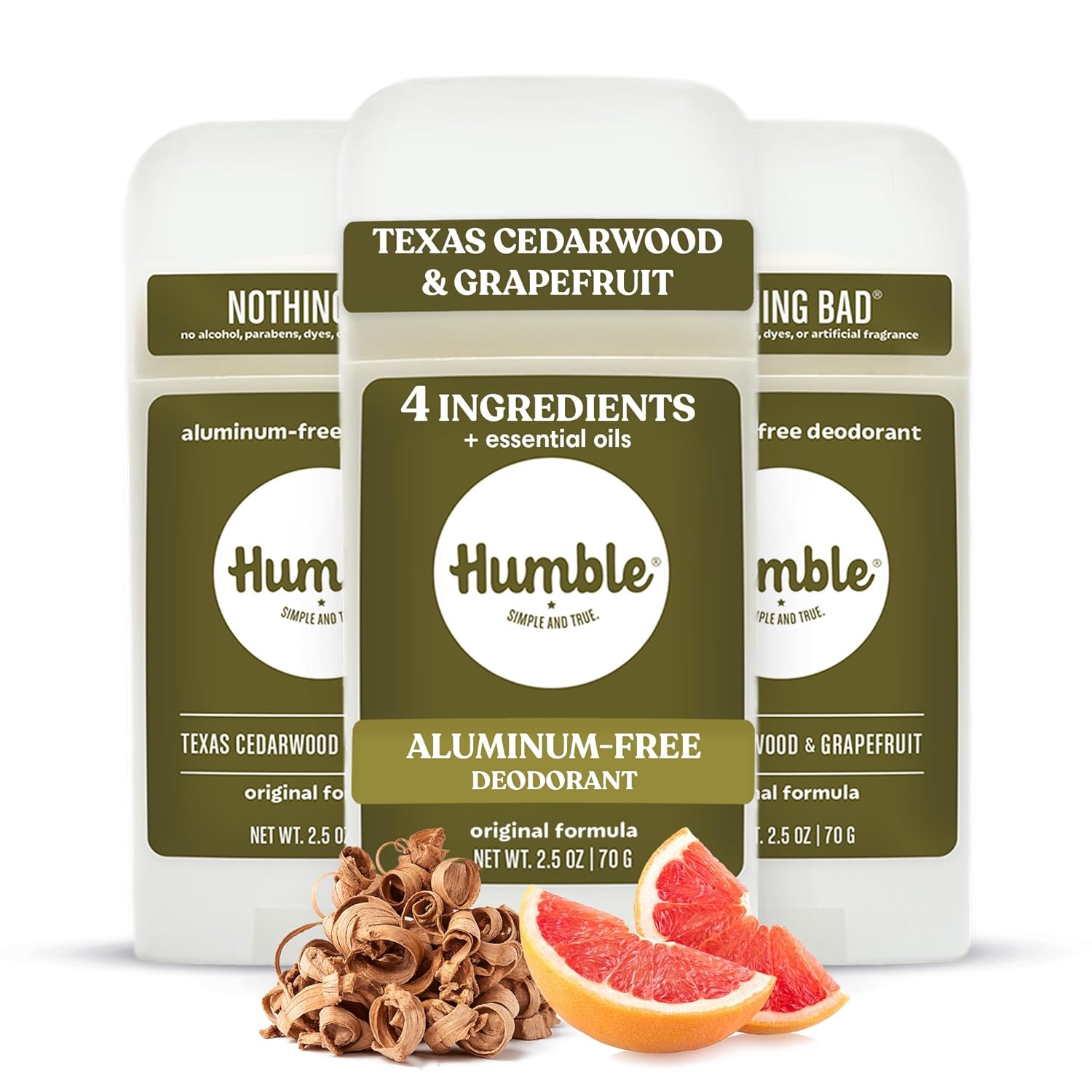 Humble Aluminum-Free Deodorant, Simply Unscented - 1 Pack | Baking Soda-Free, Clean, Fresh, Natural, Essential Oils, Sensitive Skin, Long-Lasting Odor Control, Cruelty-Free, Men & Women