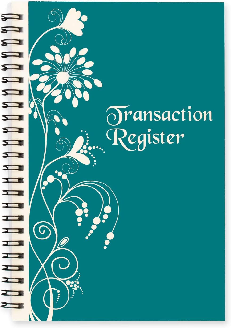 Top Spiral Bound Floral Filigree Checkbook/Transaction Register