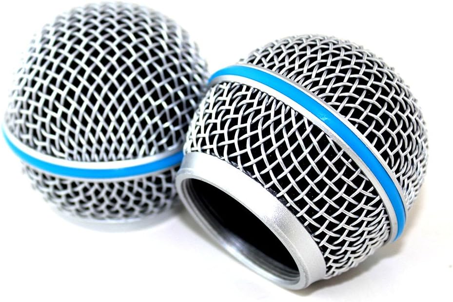Weymic Replacement Blue Steel Mesh Microphone Grill Head for Shure Sm58 Wireless Microphone and Wired Mics