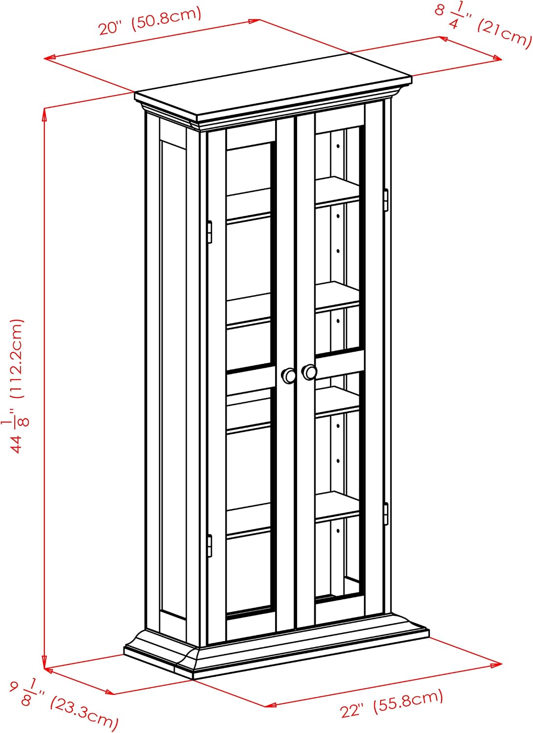 Winsome Wood DVD/CD Cabinet, Antique Walnut (94944)