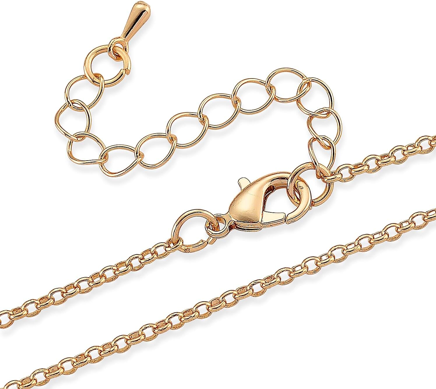 Blue and White Crystal Pendant Necklace in Goldtone 20 Inches